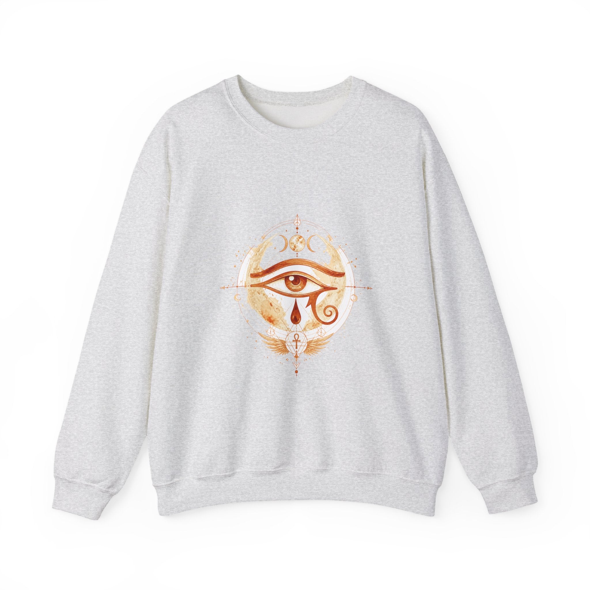 Matching Couple Sweatshirt - Eye of Ra & Horus Matching Couple Premium Fleece Sweatshirt Watercolor Art His Hers Birthday Gift - Design B