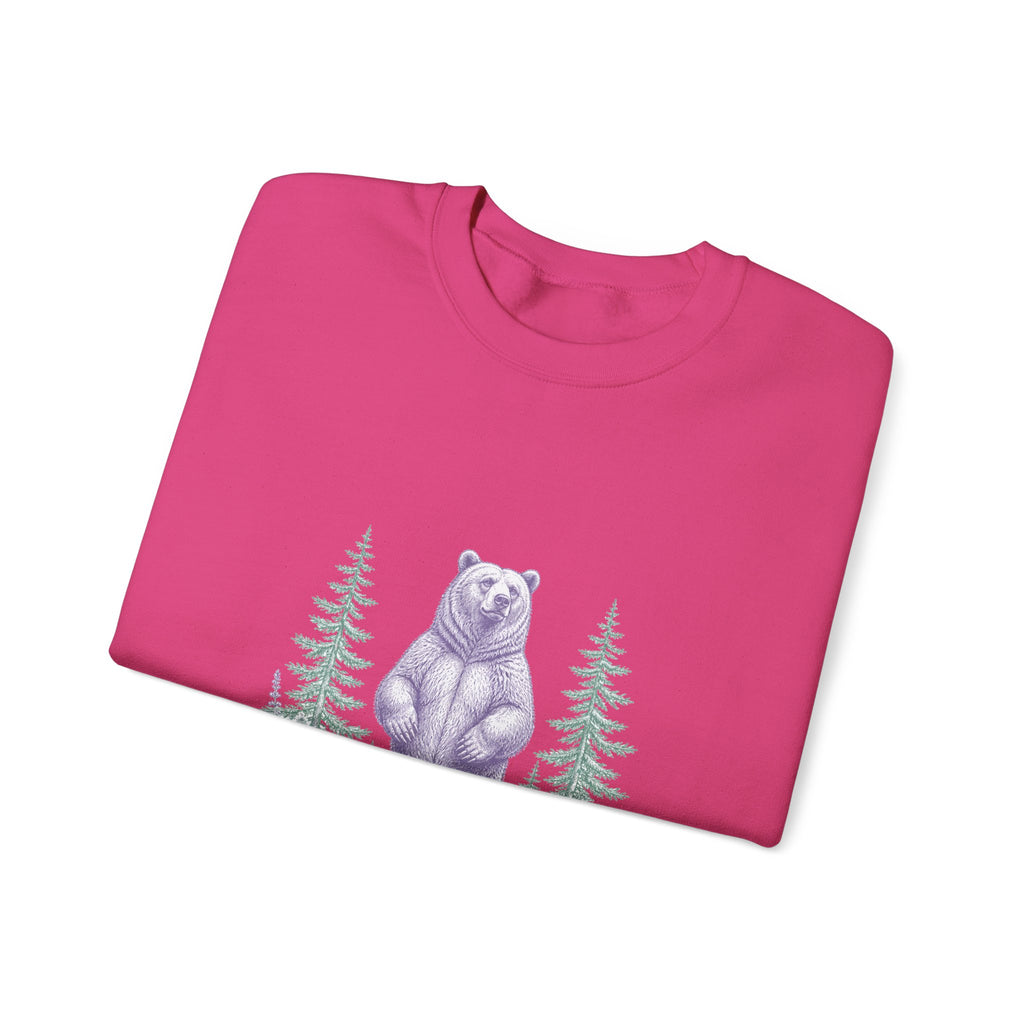 Matching Couple Sweatshirt - Bear & Deer Matching Couple Premium Fleece Sweatshirt Vintage Art His Hers Honeymoon Gift - Design A