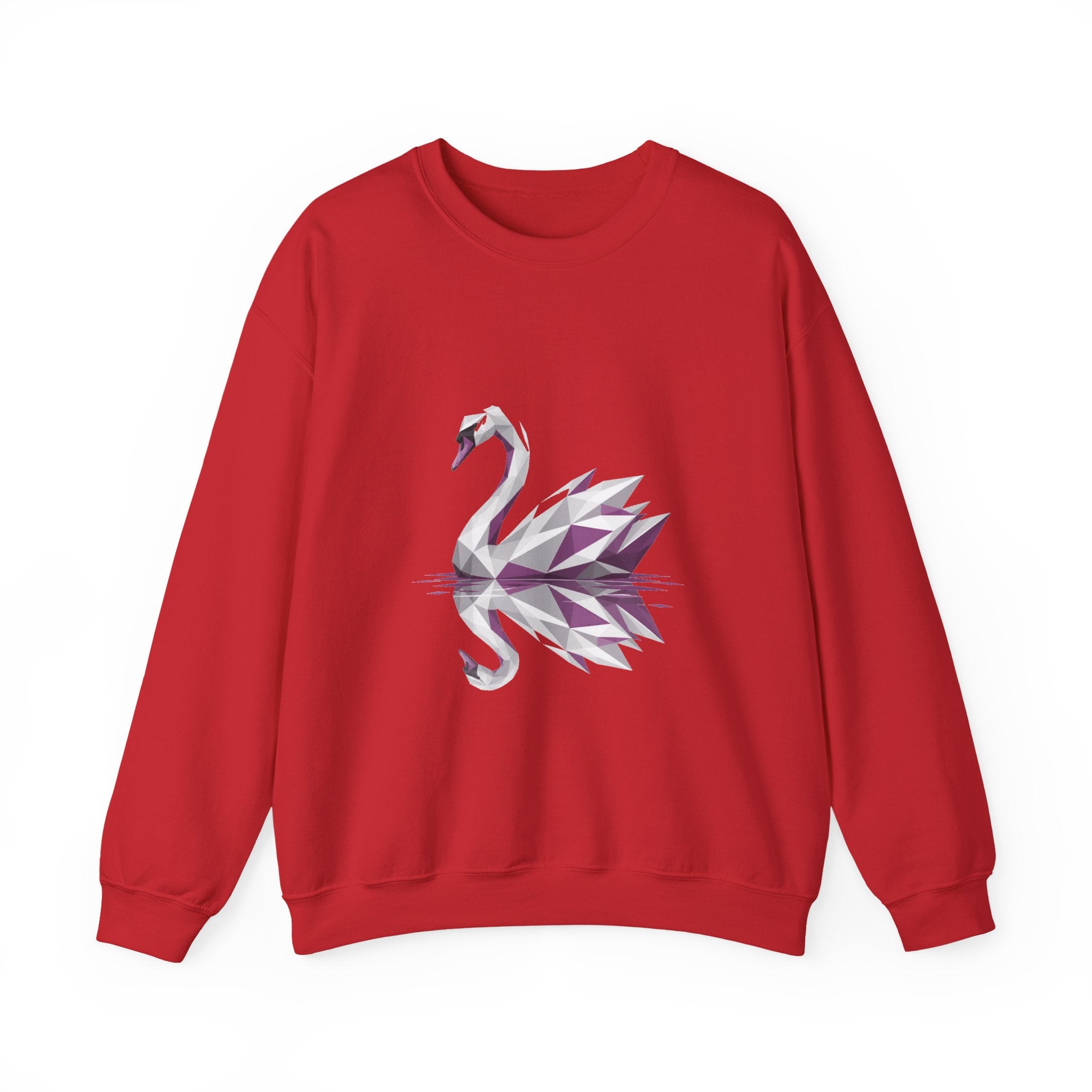 Matching Couple Sweatshirt - Raven & Swan Matching Couple Premium Fleece Sweatshirt Geometric Art His Hers Love Gift - Design B
