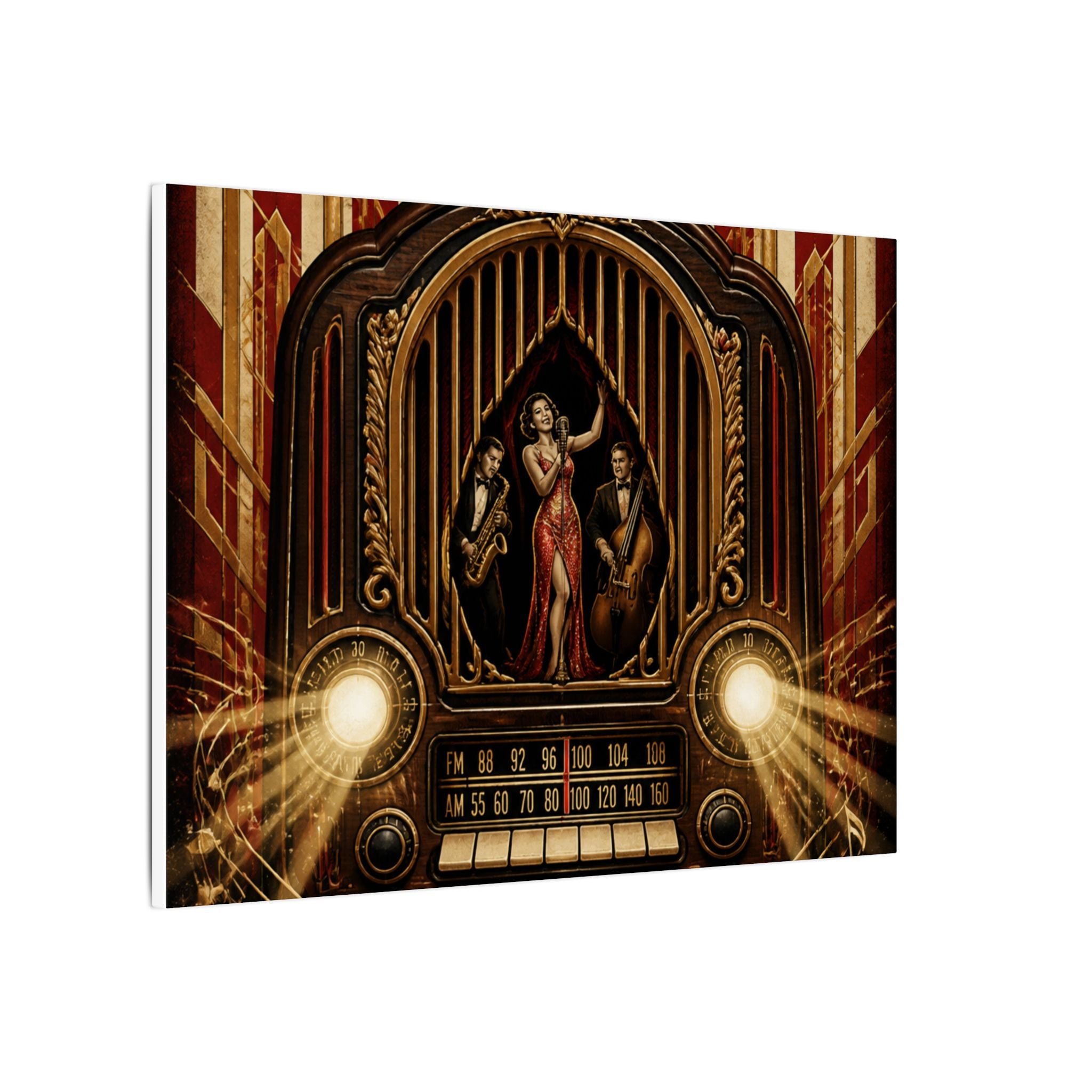 Vintage Radio Stage Wall Art Canvas 16×20 Baroque Home Office Decor Maximalist Print