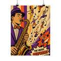 Saxophone Music Circus Wall Art Poster 18×24 Pop Art Living Room Decor Maximalist Print