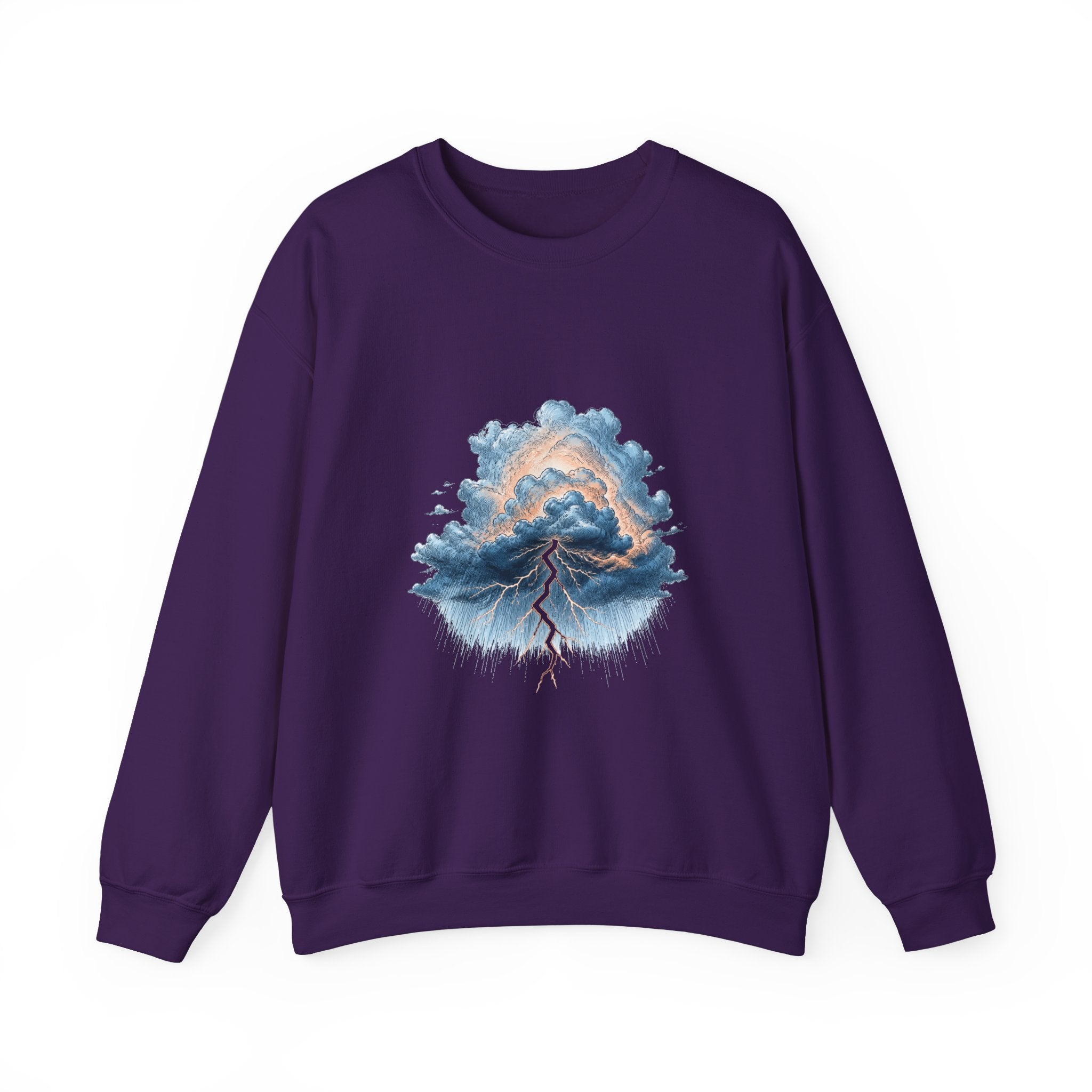 Matching Couple Sweatshirt - Storm & Rainbow Matching Couple Comfort Colors Crew Hand-Drawn Art His Hers Anniversary Gift - Design A