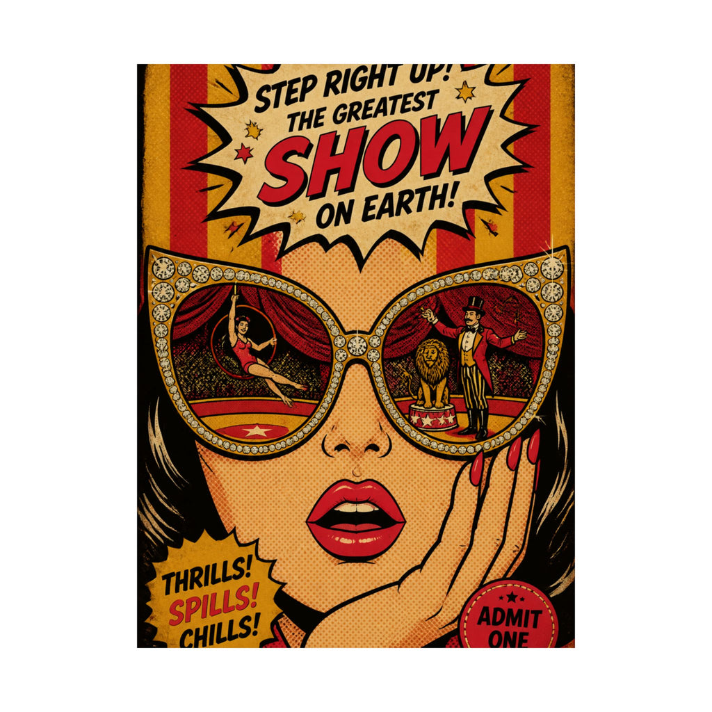 Sunglasses Circus Ring Wall Art Poster 18×24 Pop Art Living Room Decor Maximalist Print