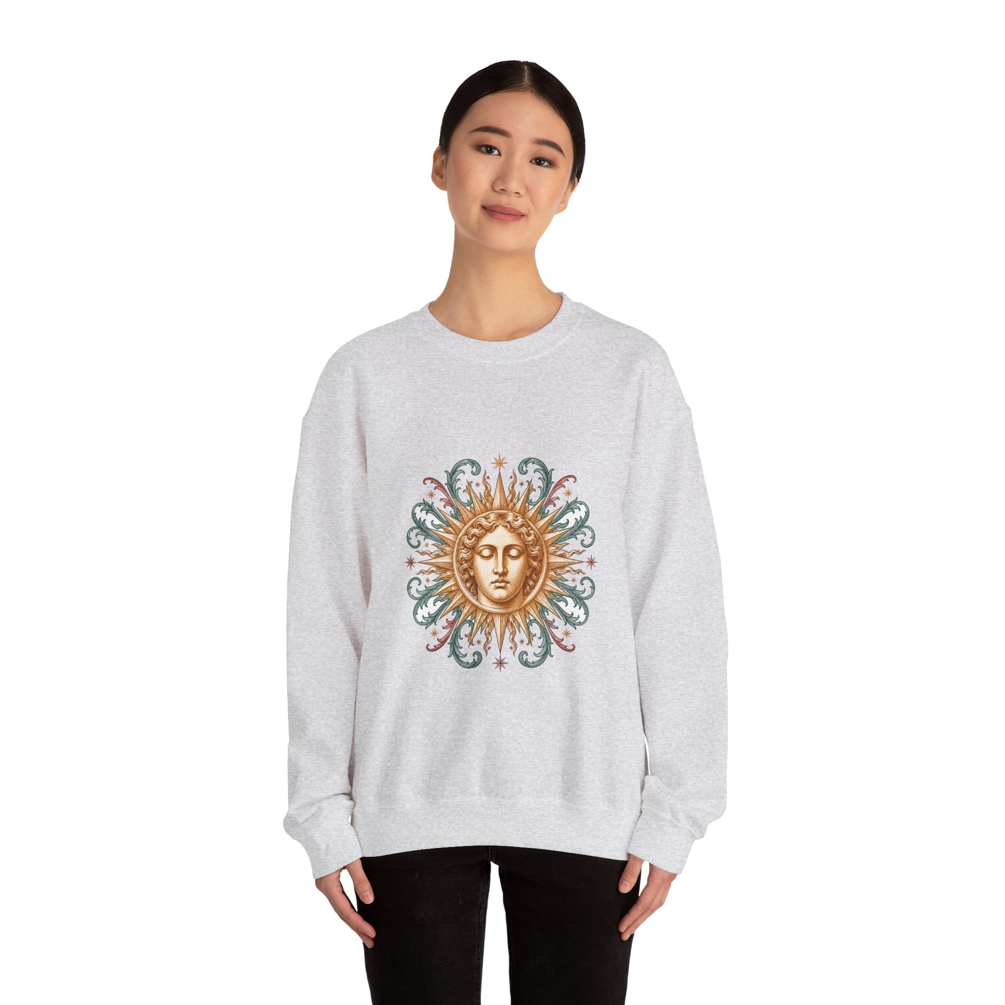 Matching Couple Sweatshirt - Helios & Selene Matching Couple Comfort Colors Crew Vintage Art His Hers Honeymoon Gift - Design A