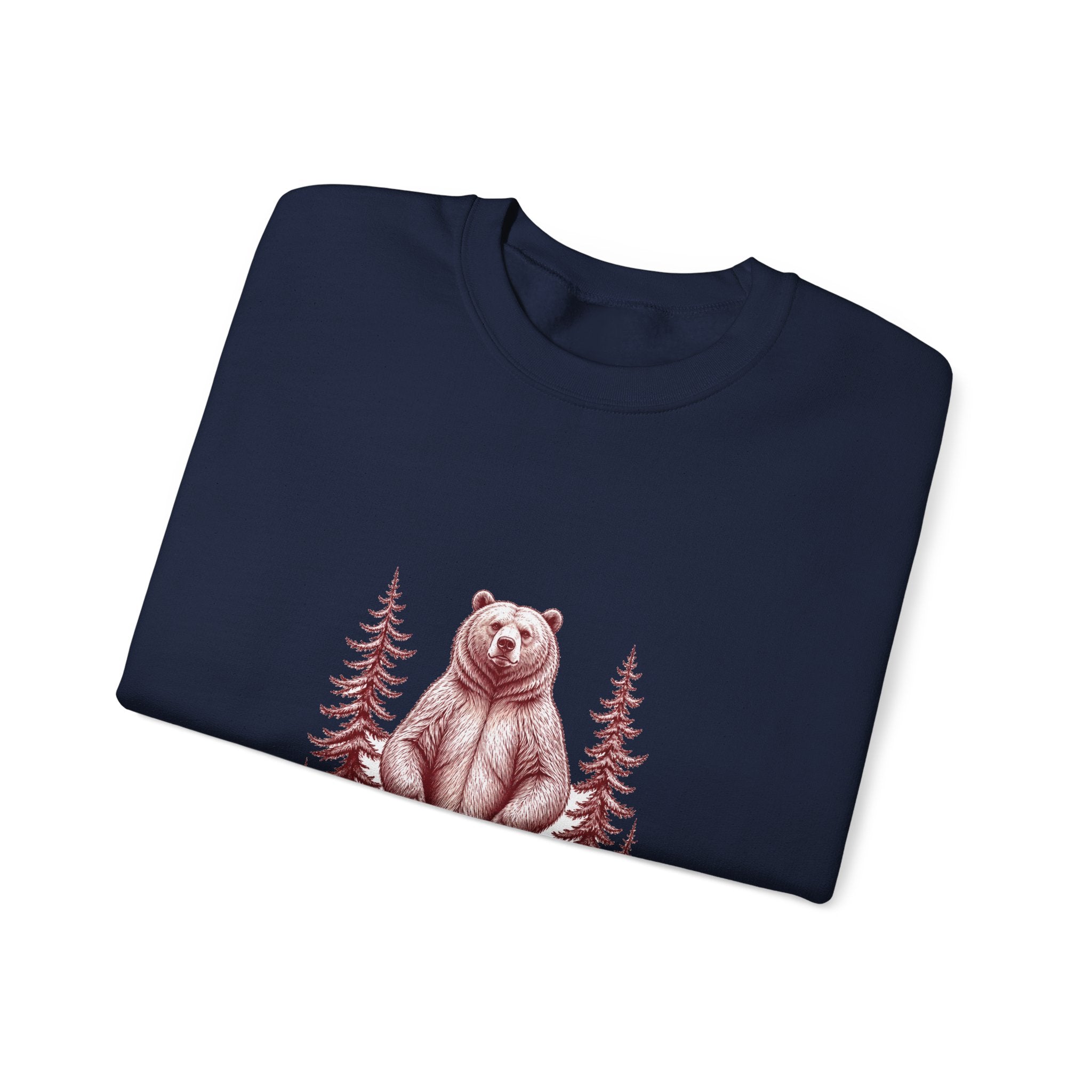 Matching Couple Sweatshirt - Bear & Deer Matching Couple Comfort Colors Crew Hand-Drawn Art His Hers Anniversary Gift - Design A