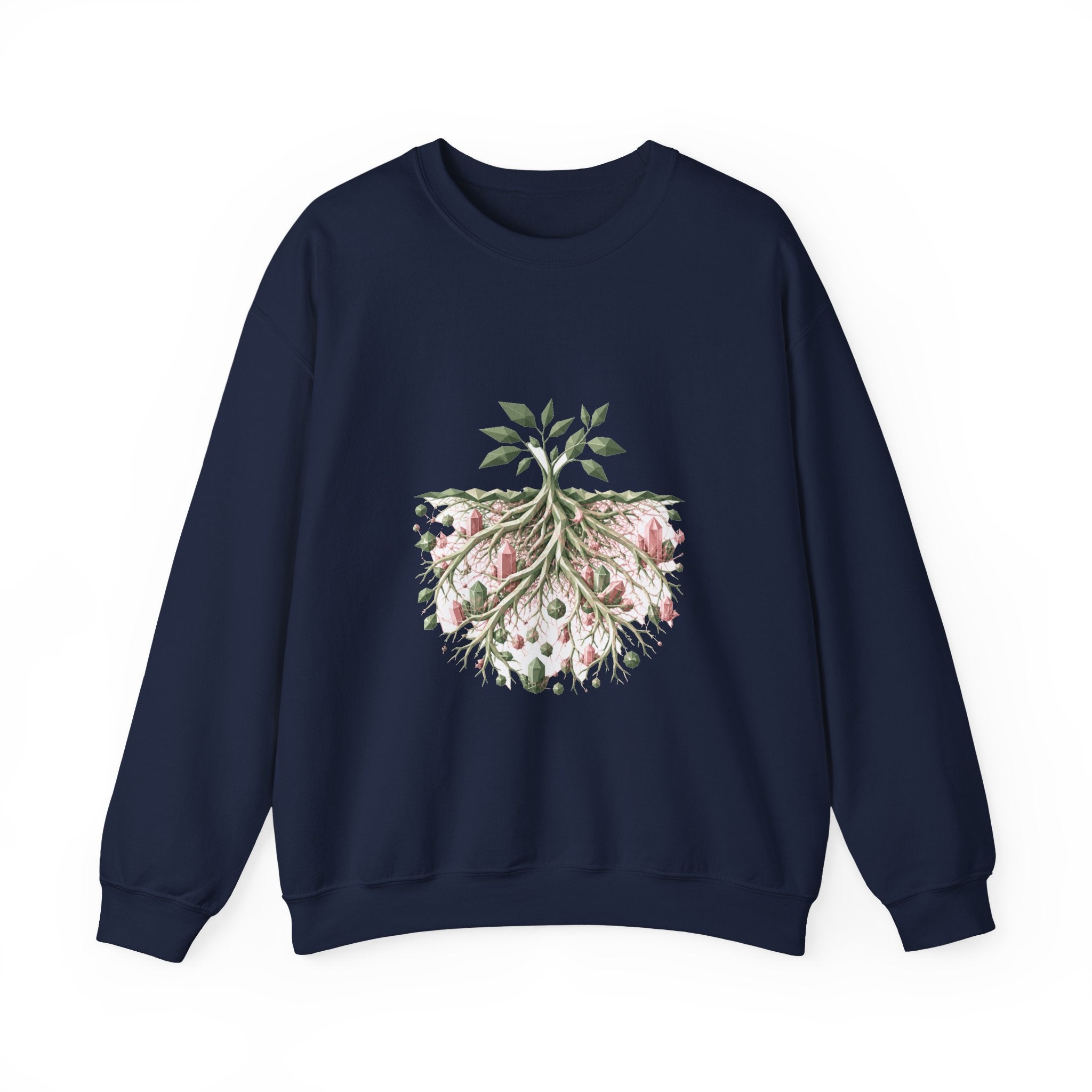 Matching Couple Sweatshirt - Ancient Oak & Deep Roots Matching Couple Crewneck Sweatshirt Geometric Art His Hers Couple Gift - Design B