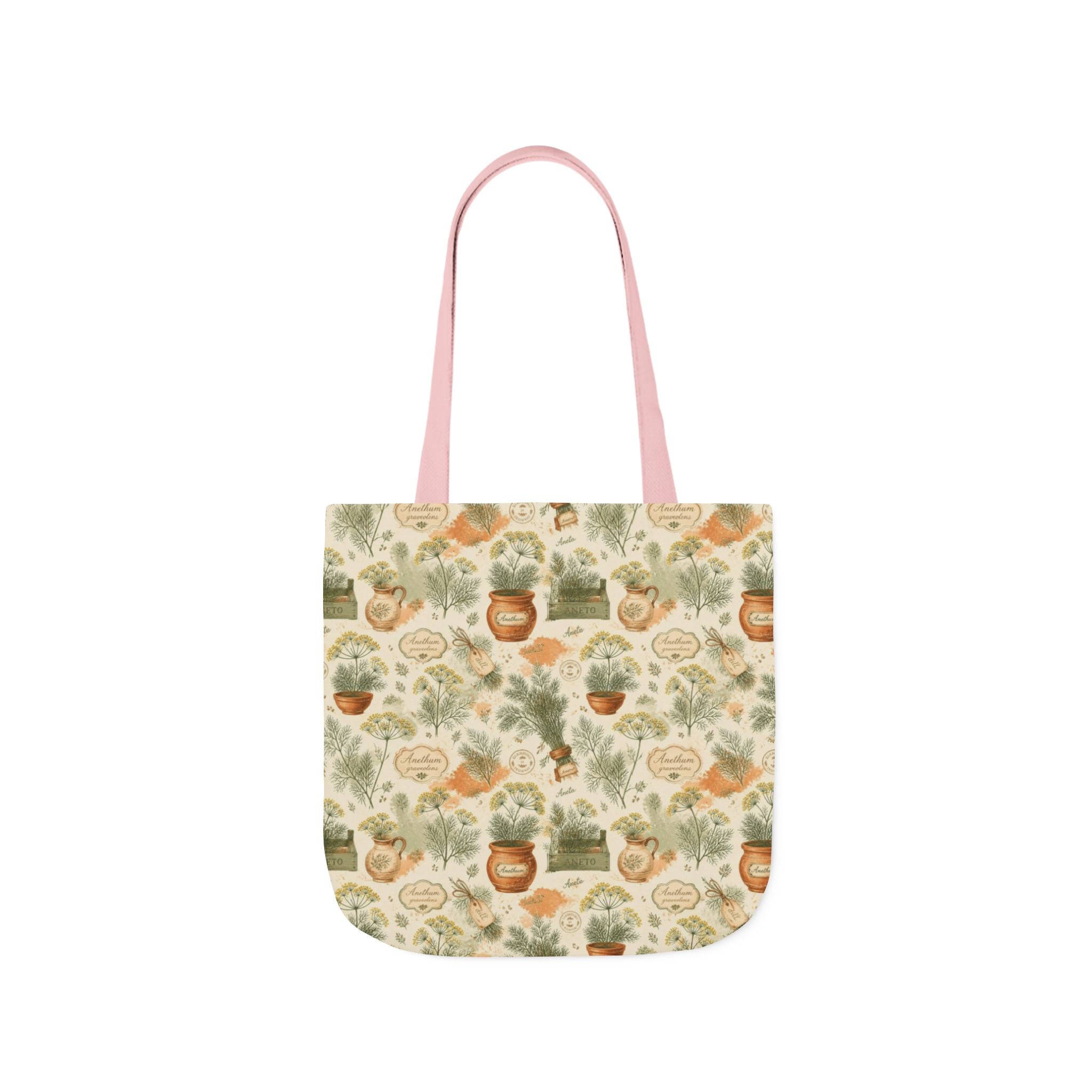 Dill Fronds Canvas Tote Bag Mediterranean Kitchen Watercolor Design Italian Cottagecore Gift
