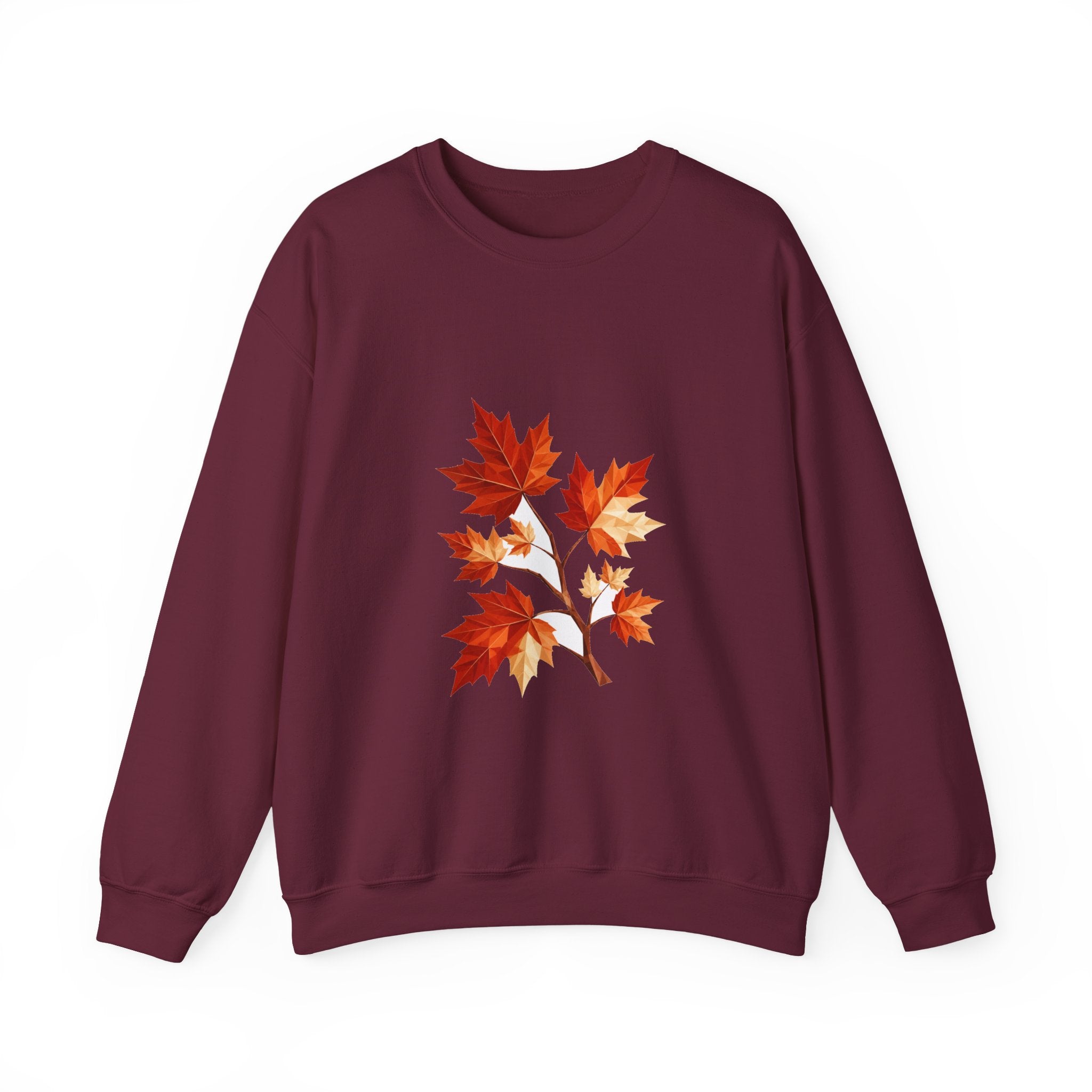 Matching Couple Sweatshirt - Cherry Blossom & Maple Leaf Matching Couple Comfort Colors Crew Geometric Art His Hers Love Gift - Design B