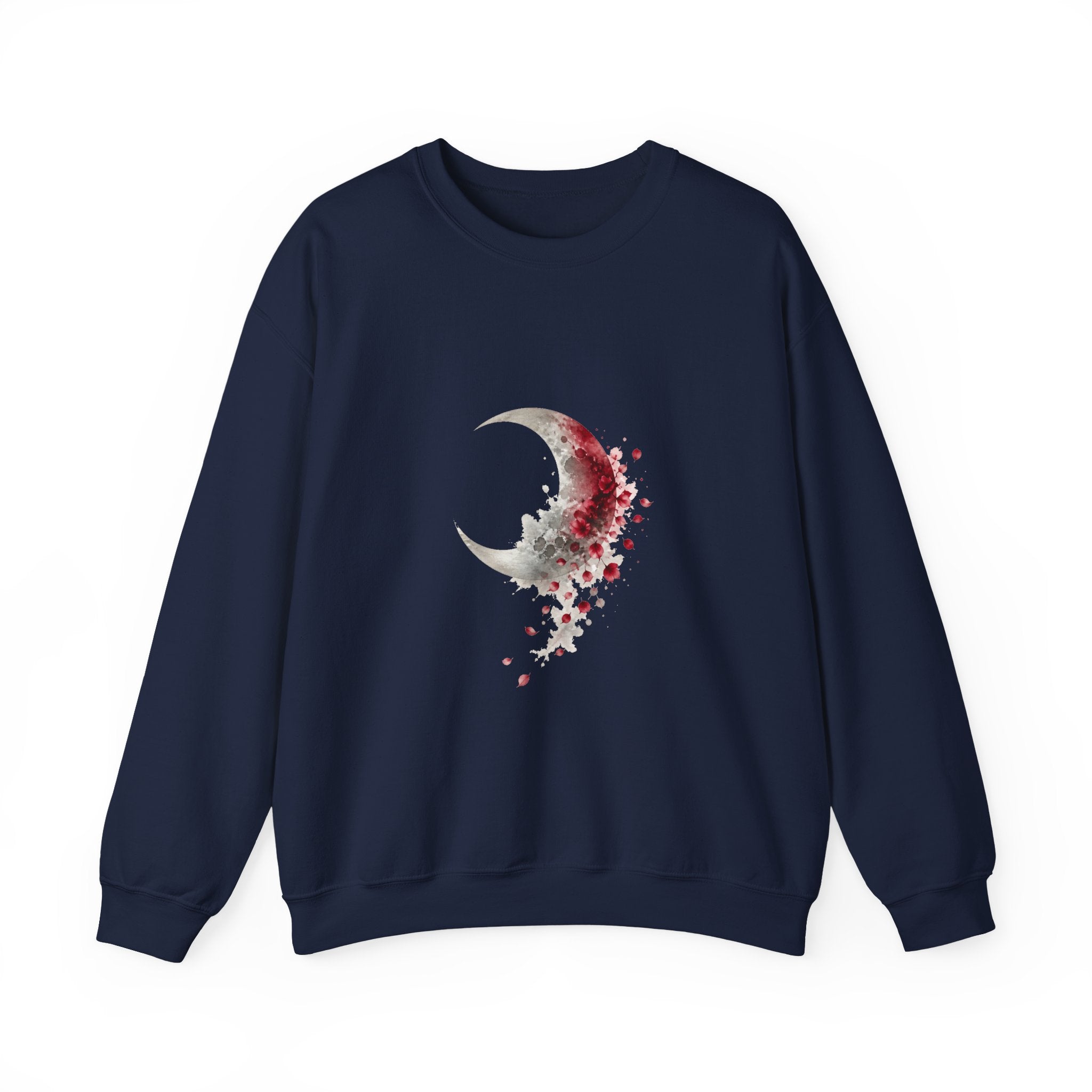 Matching Couple Sweatshirt - Waxing & Waning Moon Matching Couple Comfort Colors Crew Watercolor Art His Hers Birthday Gift - Design B