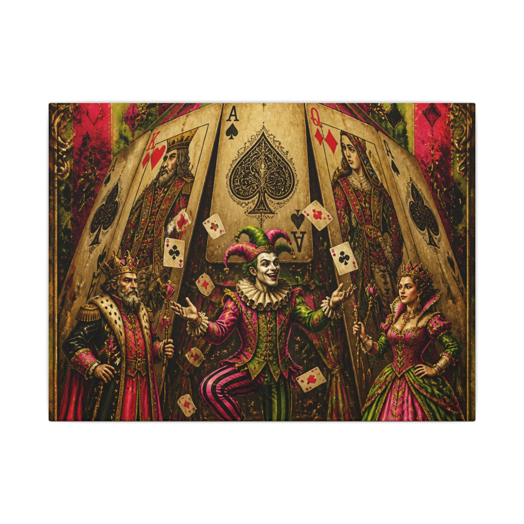 Playing Cards Tent Wall Art Canvas 16×20 Baroque Home Office Decor Maximalist Print