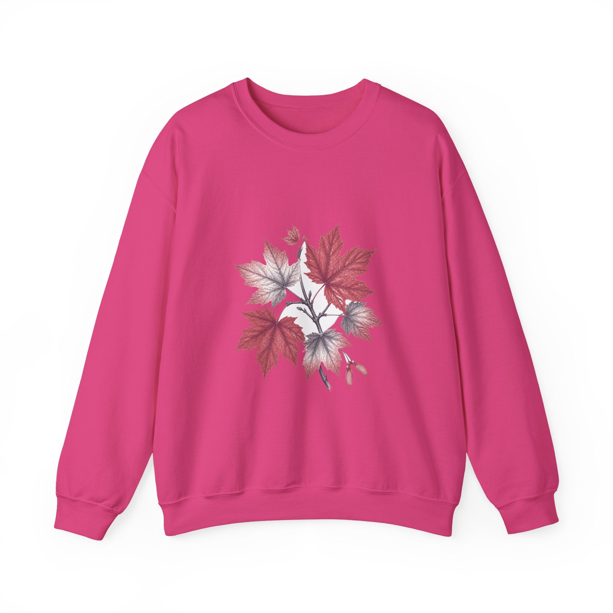Matching Couple Sweatshirt - Cherry Blossom & Maple Leaf Matching Couple Crewneck Sweatshirt Vintage Art His Hers Wedding Gift - Design B