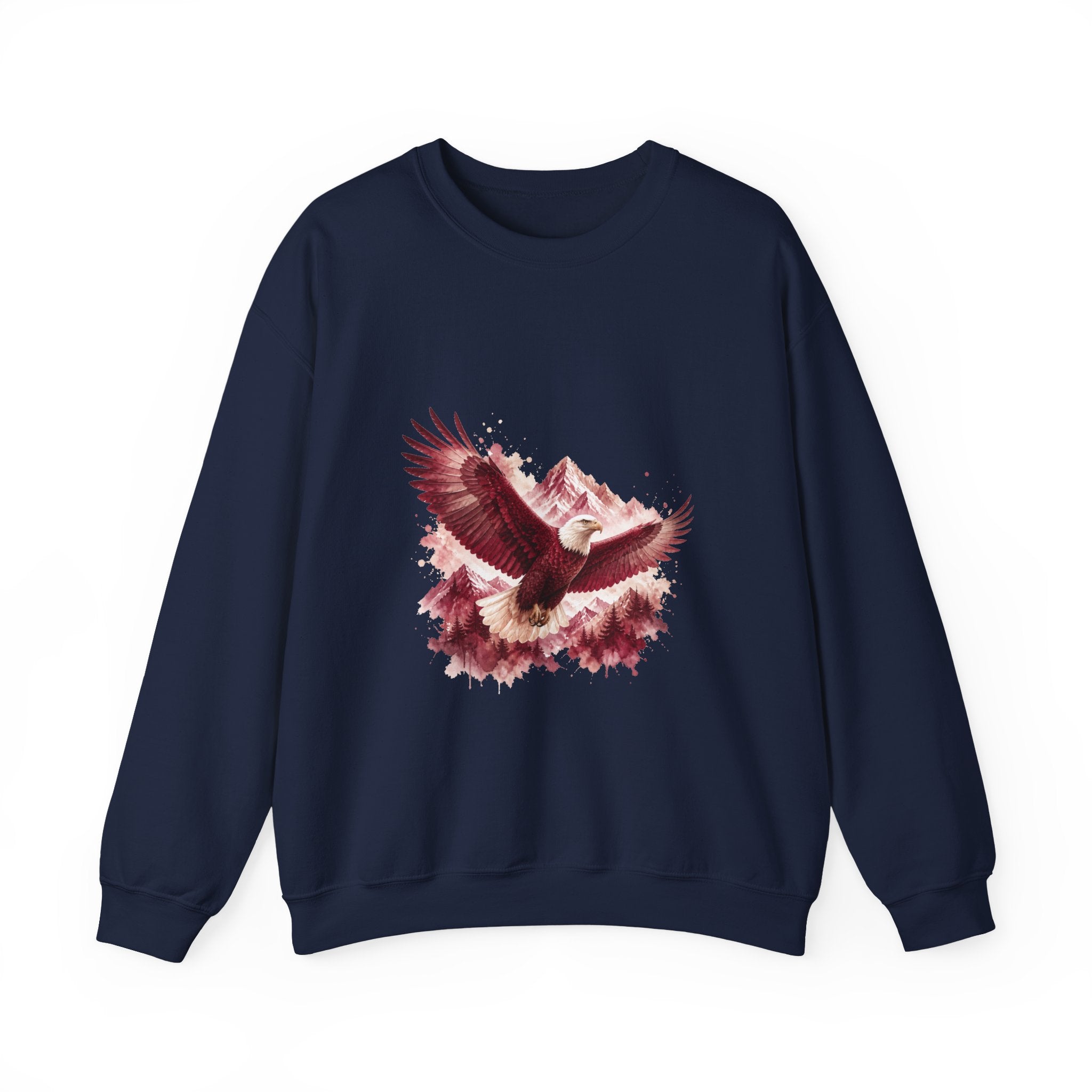 Matching Couple Sweatshirt - Eagle & Whale Matching Couple Crewneck Sweatshirt Watercolor Art His Hers Engagement Gift - Design A