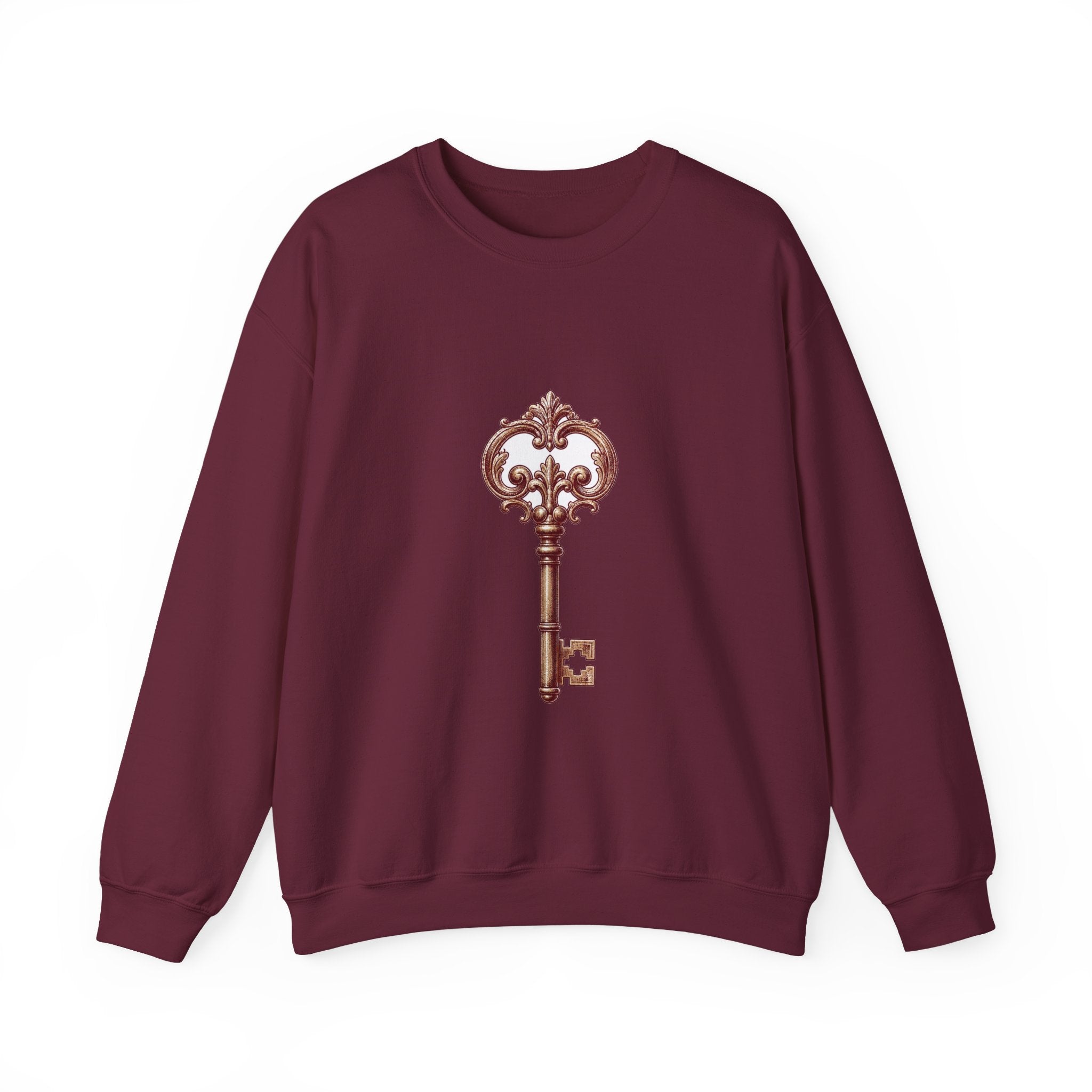 Matching Couple Sweatshirt - Key & Lock Matching Couple Premium Fleece Sweatshirt Hand-Drawn Art His Hers Anniversary Gift - Design A
