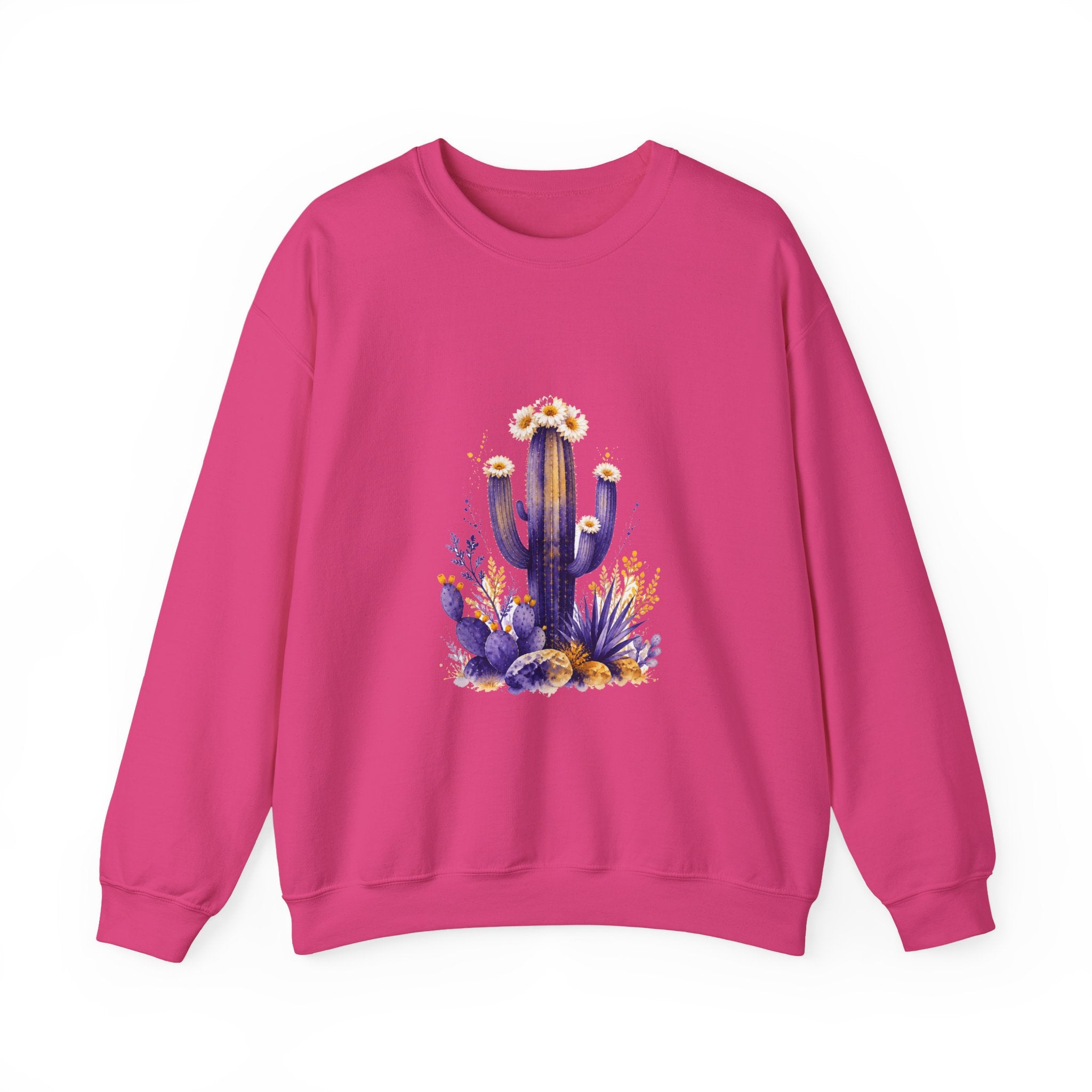 Matching Couple Sweatshirt - Desert & Rainforest Matching Couple Crewneck Sweatshirt Watercolor Art His Hers Engagement Gift - Design A