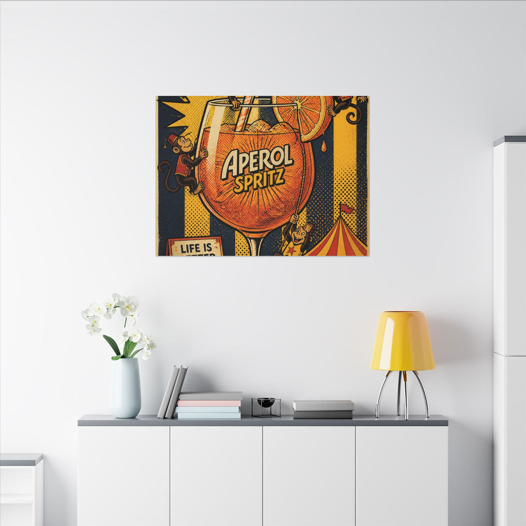 Aperol Spritz Monkeys Wall Art Canvas 24×36 Pop Art Restaurant Decor Maximalist Print