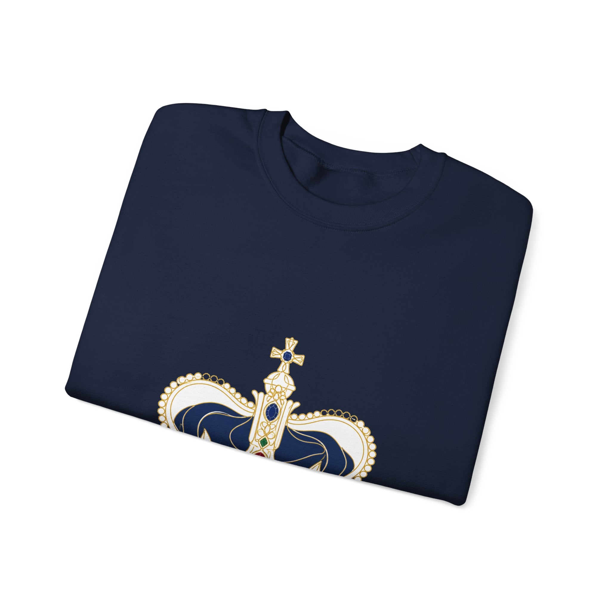 Matching Couple Sweatshirt - Crown & Shield Matching Couple Crewneck Sweatshirt Minimalist Art His Hers Valentine Gift - Design A