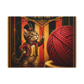 Cat Lion Tamer Wall Art Canvas 24×36 Art Deco Bar Area Decor Maximalist Print
