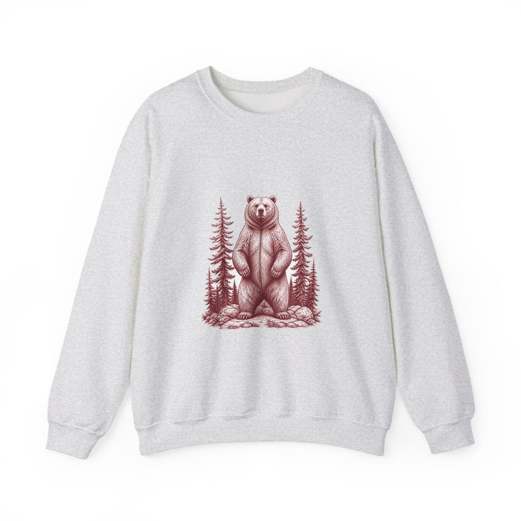 Matching Couple Sweatshirt - Bear & Deer Matching Couple Comfort Colors Crew Hand-Drawn Art His Hers Anniversary Gift - Design A