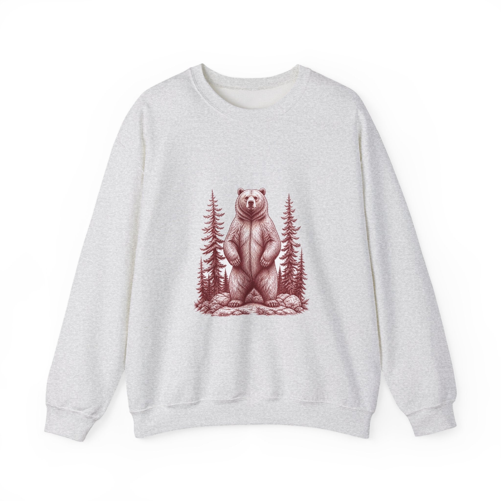Matching Couple Sweatshirt - Bear & Deer Matching Couple Comfort Colors Crew Hand-Drawn Art His Hers Anniversary Gift - Design A