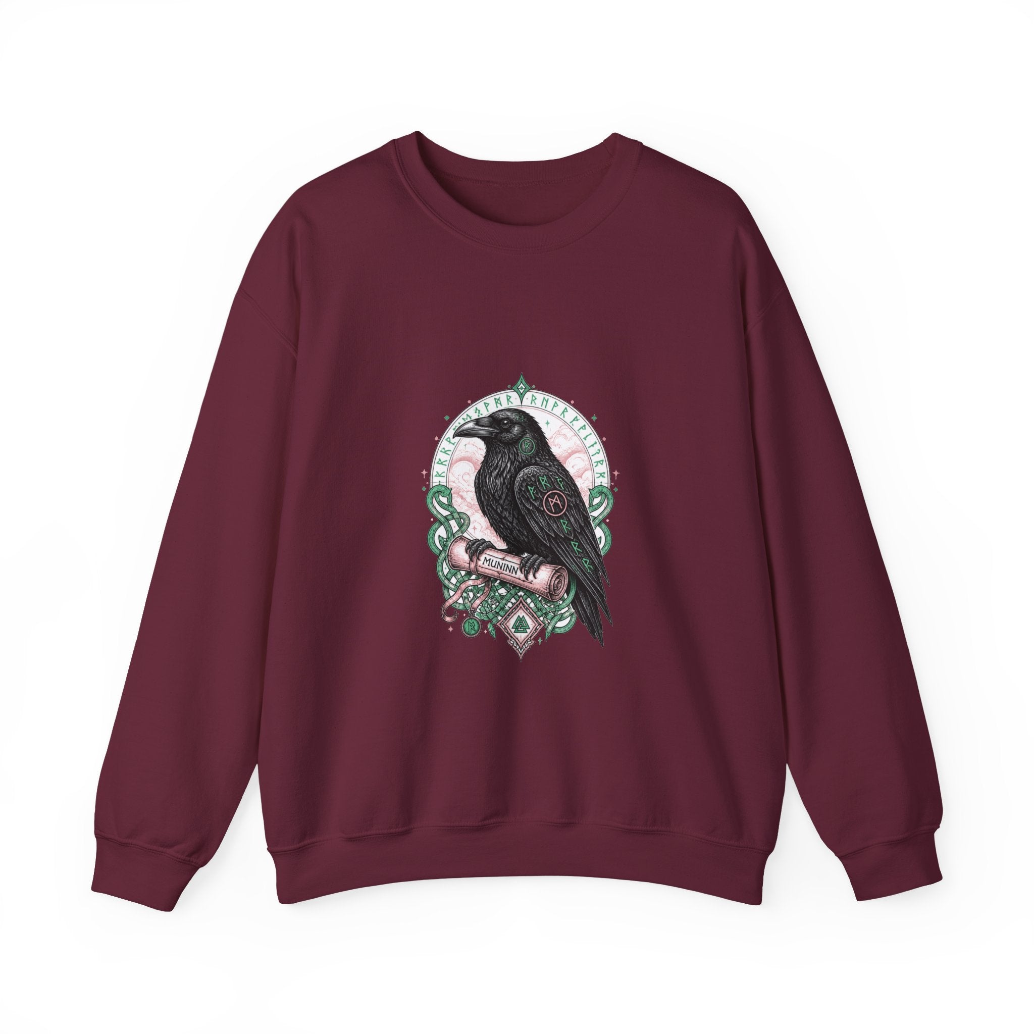 Matching Couple Sweatshirt - Huginn & Muninn Matching Couple Crewneck Sweatshirt Hand-Drawn Art His Hers Best Friend Gift - Design B
