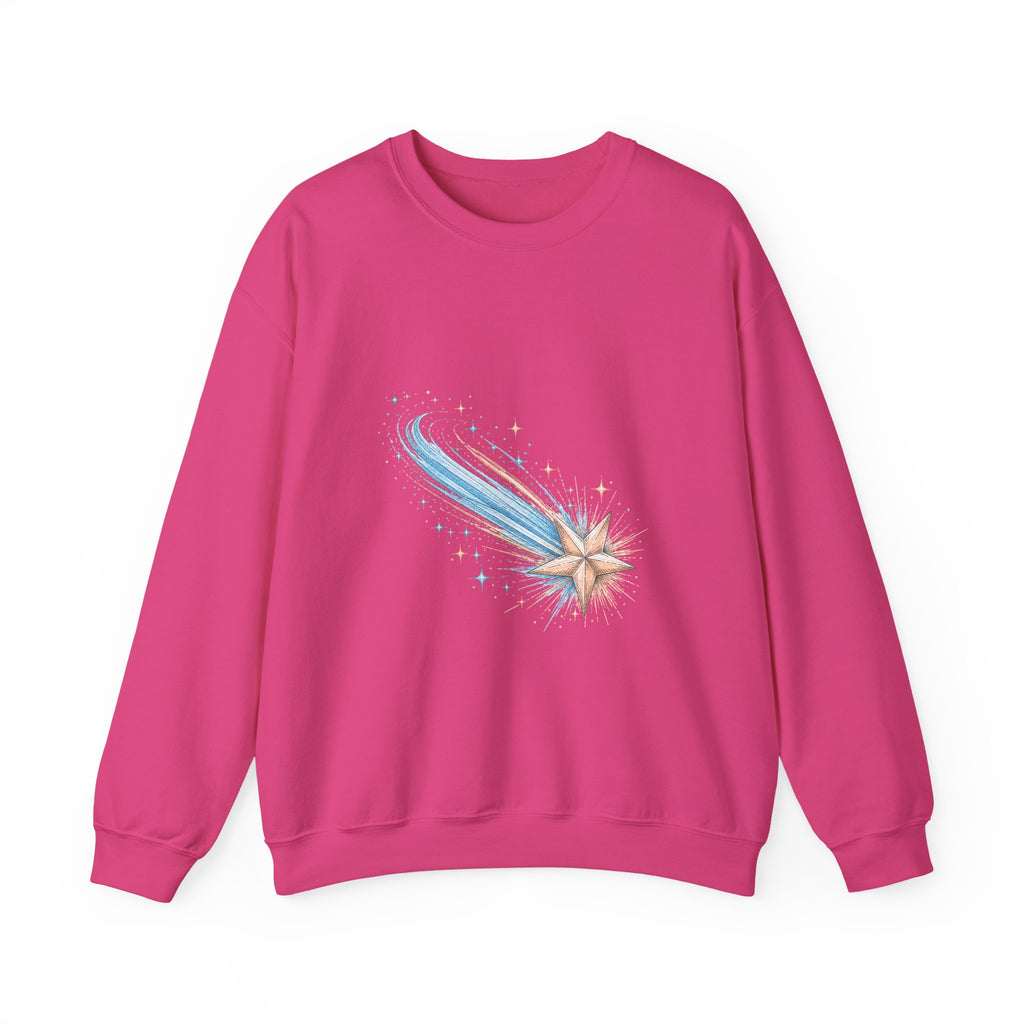 Matching Couple Sweatshirt - Shooting Star & North Star Matching Couple Premium Fleece Sweatshirt Hand-Drawn Art His Hers Anniversary Gift - Design A