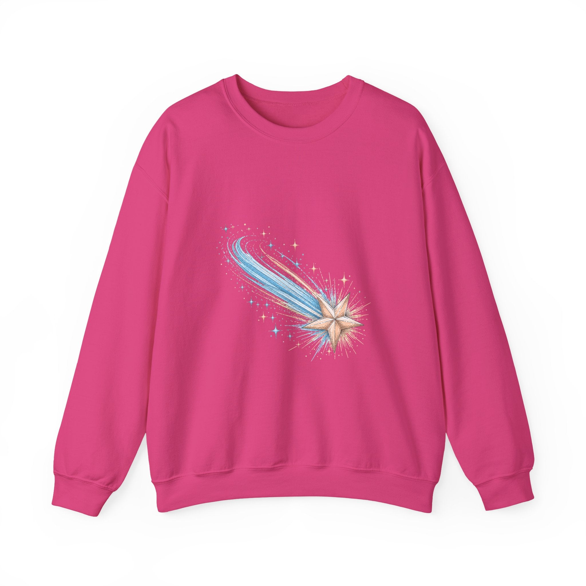 Matching Couple Sweatshirt - Shooting Star & North Star Matching Couple Premium Fleece Sweatshirt Hand-Drawn Art His Hers Anniversary Gift - Design A