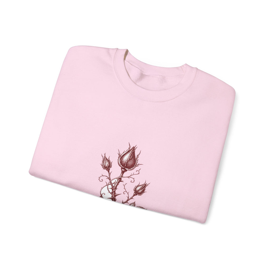 Matching Couple Sweatshirt - Rose & Thorn Matching Couple Crewneck Sweatshirt Hand-Drawn Art His Hers Best Friend Gift - Design B