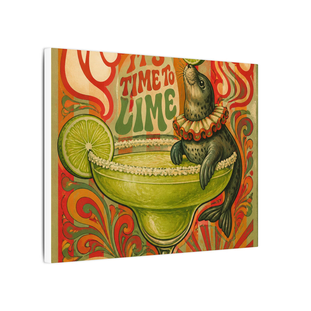 Margarita Balancing Seal Wall Art Canvas 16×20 Psychedelic Cafe Decor Maximalist Print