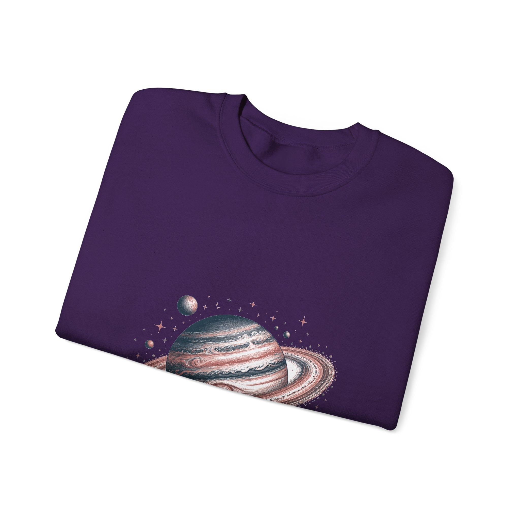 Matching Couple Sweatshirt - Astronaut & Planet Matching Couple Crewneck Sweatshirt Hand-Drawn Art His Hers Best Friend Gift - Design B