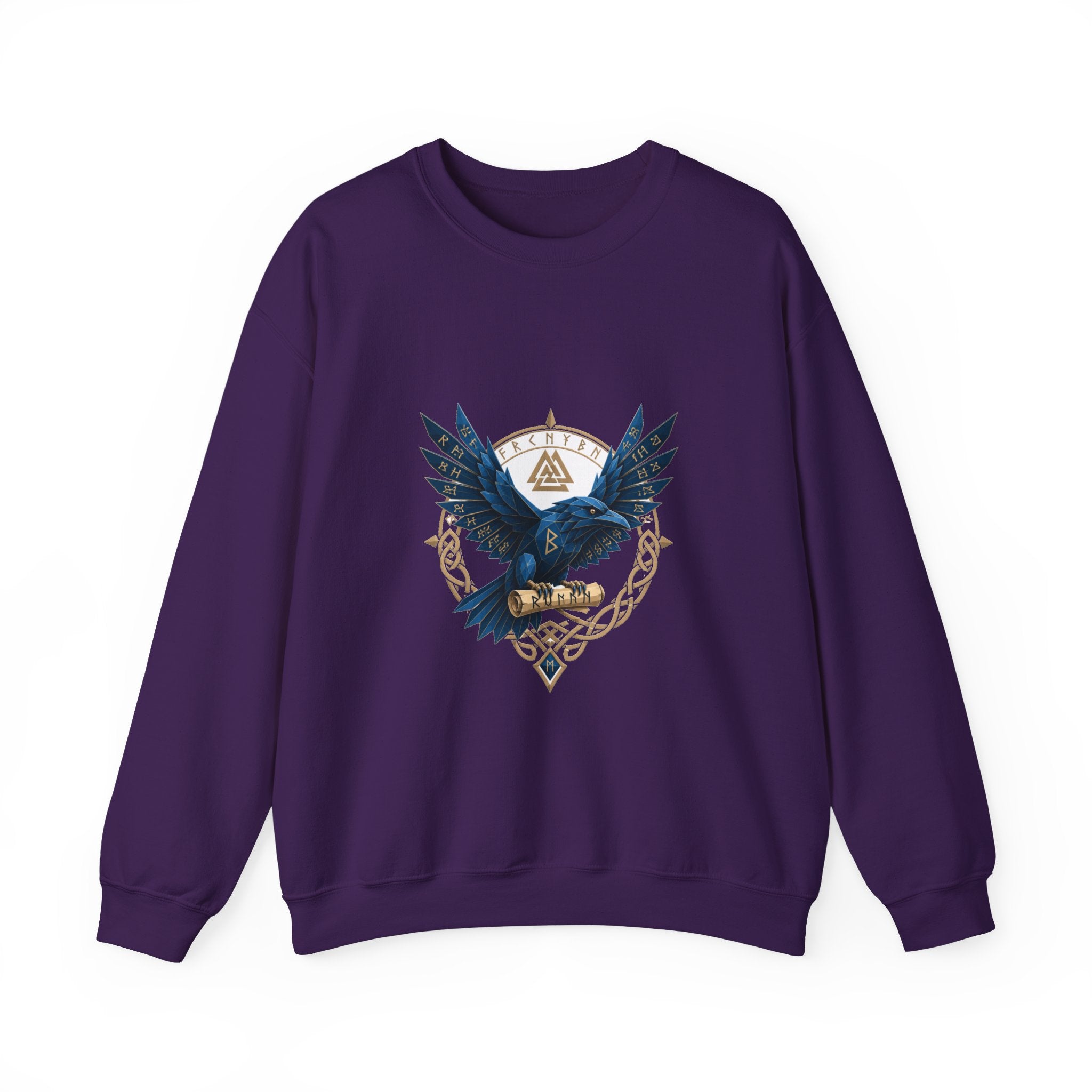 Matching Couple Sweatshirt - Huginn & Muninn Matching Couple Crewneck Sweatshirt Geometric Art His Hers Couple Gift - Design B