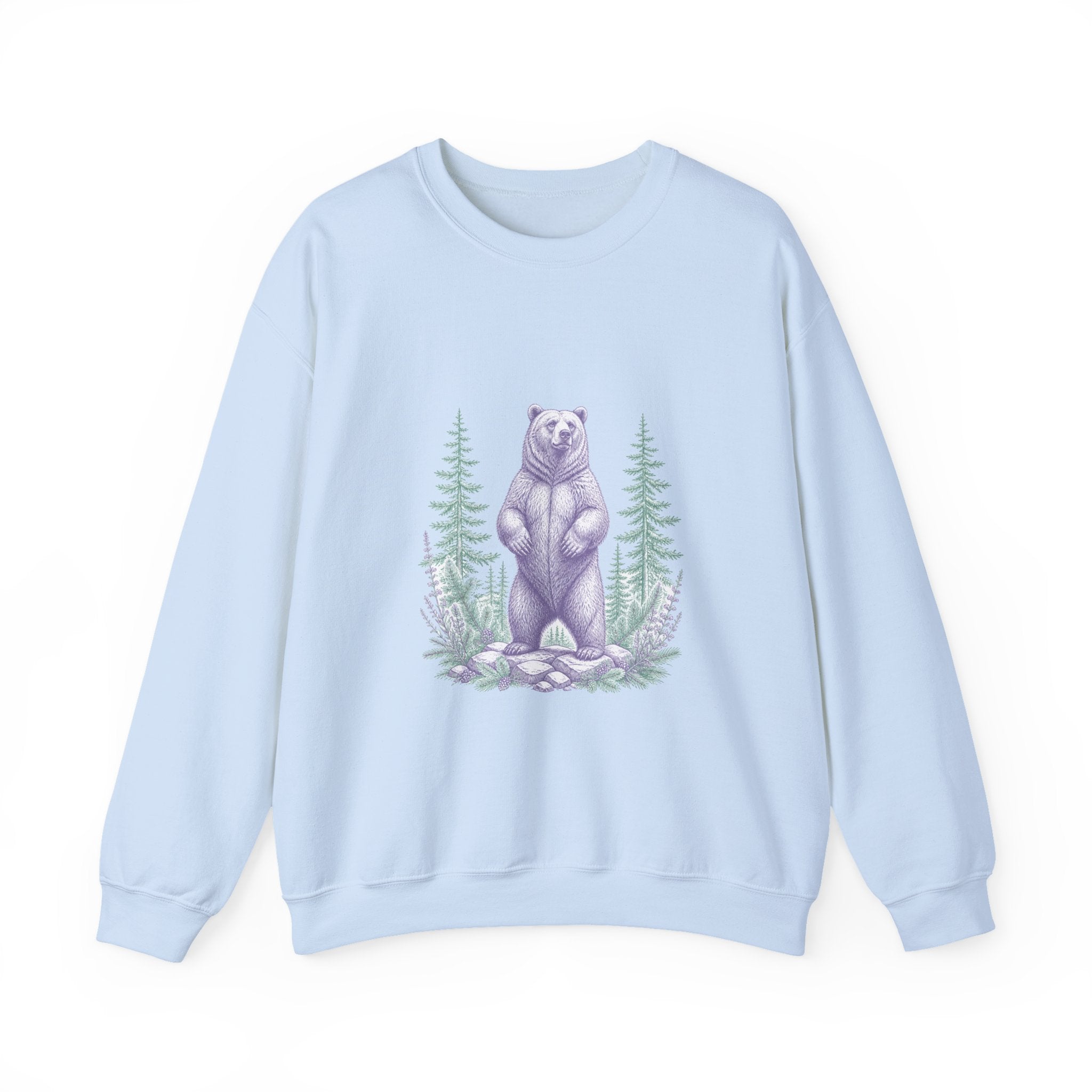 Matching Couple Sweatshirt - Bear & Deer Matching Couple Premium Fleece Sweatshirt Vintage Art His Hers Honeymoon Gift - Design A