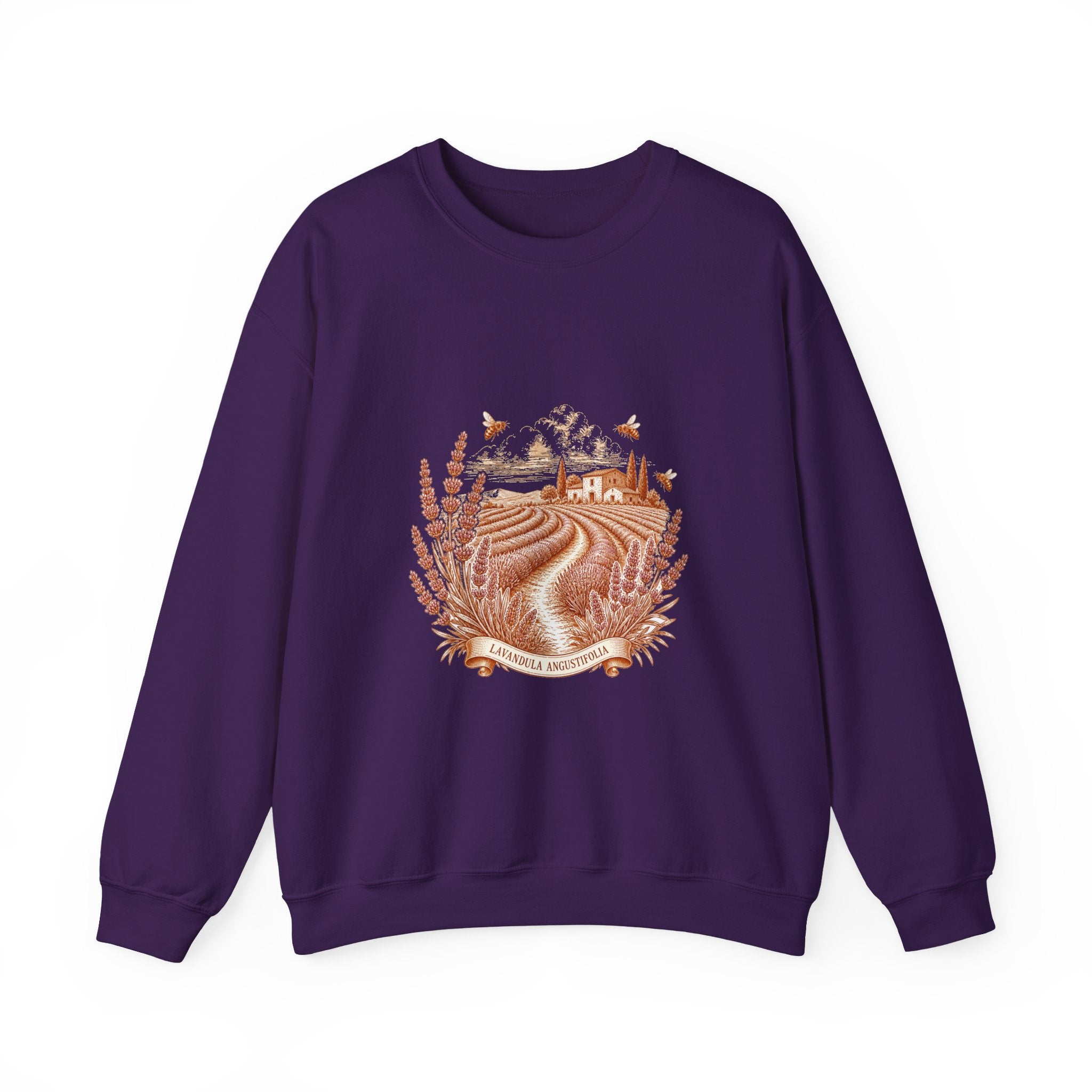 Matching Couple Sweatshirt - Lavender Fields & Canyon Matching Couple Premium Fleece Sweatshirt Vintage Art His Hers Honeymoon Gift - Design A