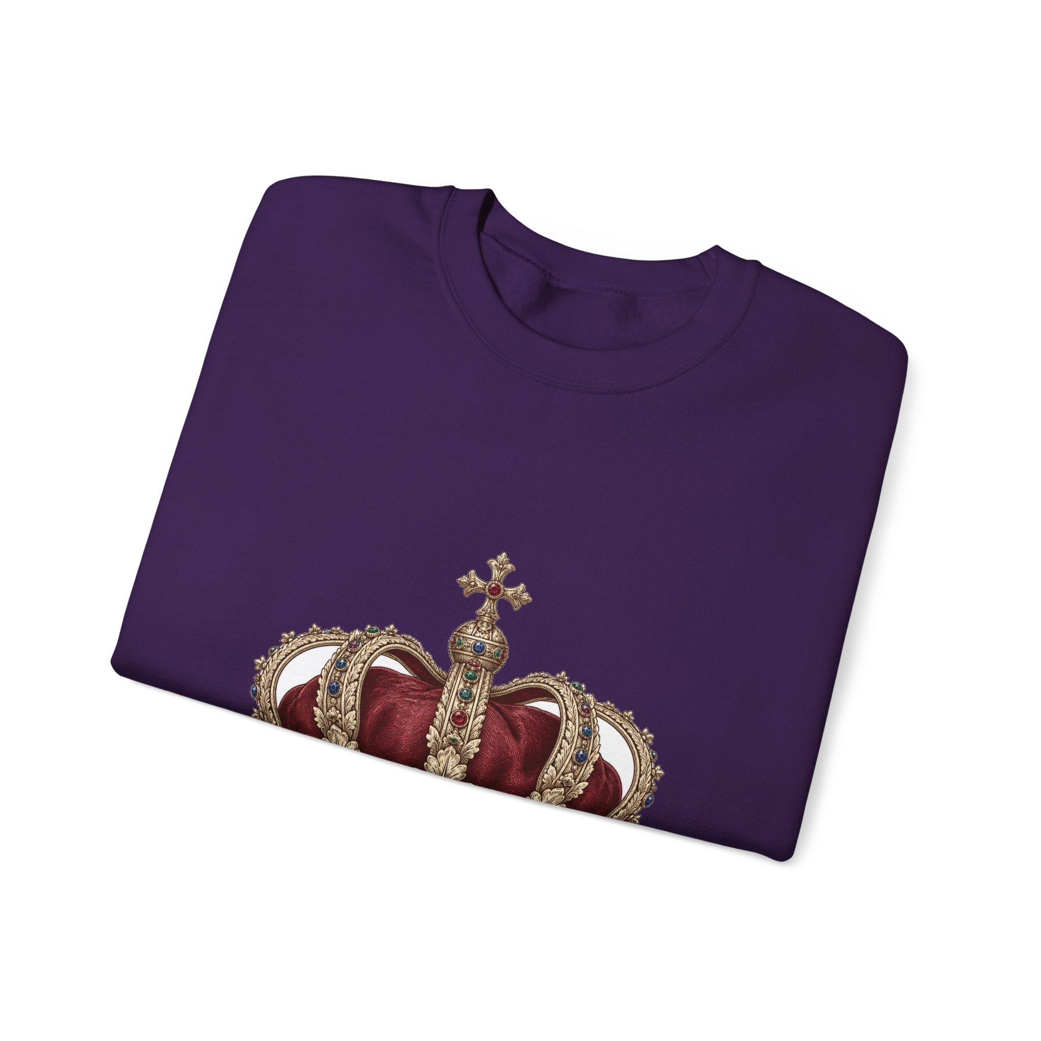Matching Couple Sweatshirt - Crown & Shield Matching Couple Crewneck Sweatshirt Vintage Art His Hers Wedding Gift - Design A