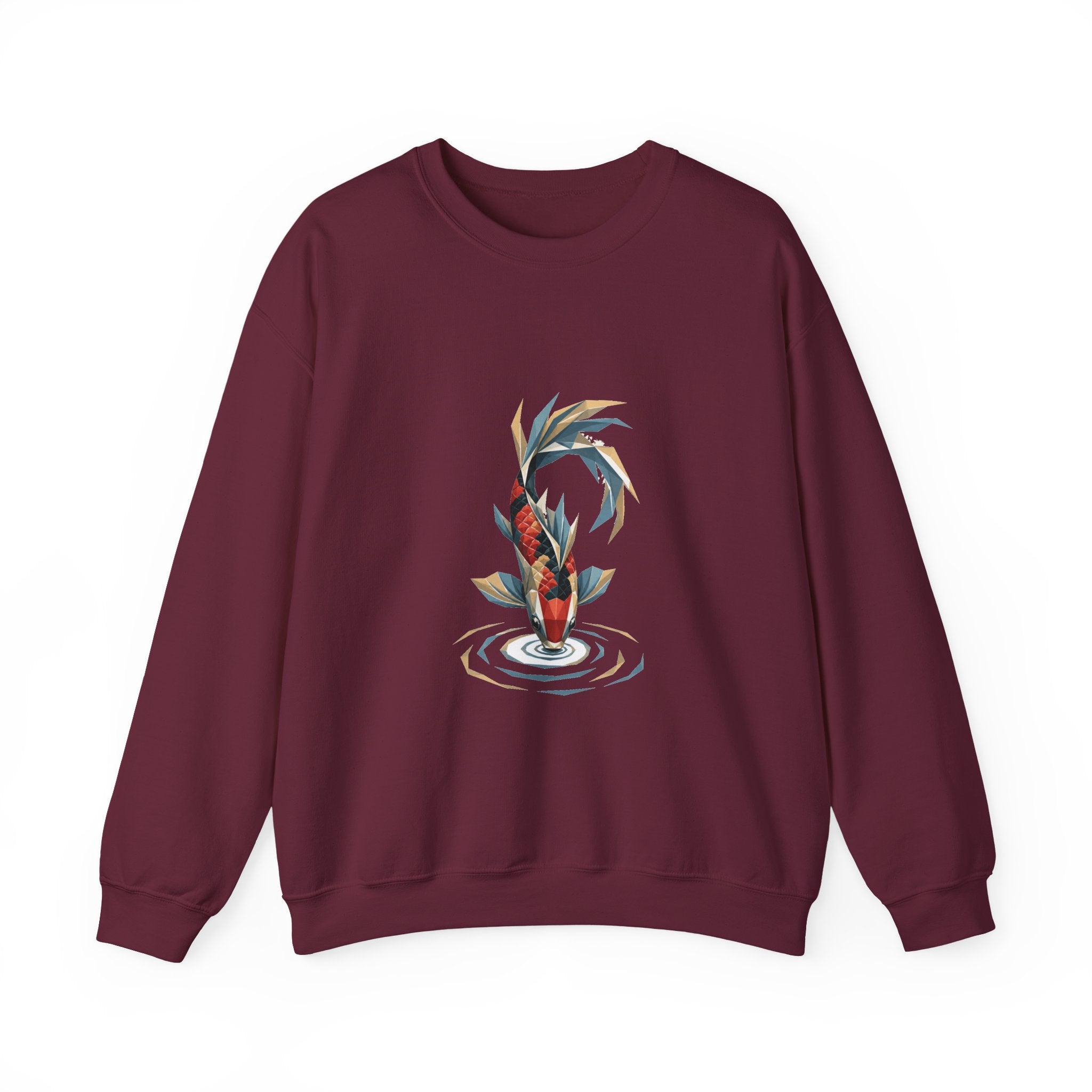 Matching Couple Sweatshirt - Koi Fish Yin Yang Matching Couple Crewneck Sweatshirt Geometric Art His Hers Couple Gift - Design B