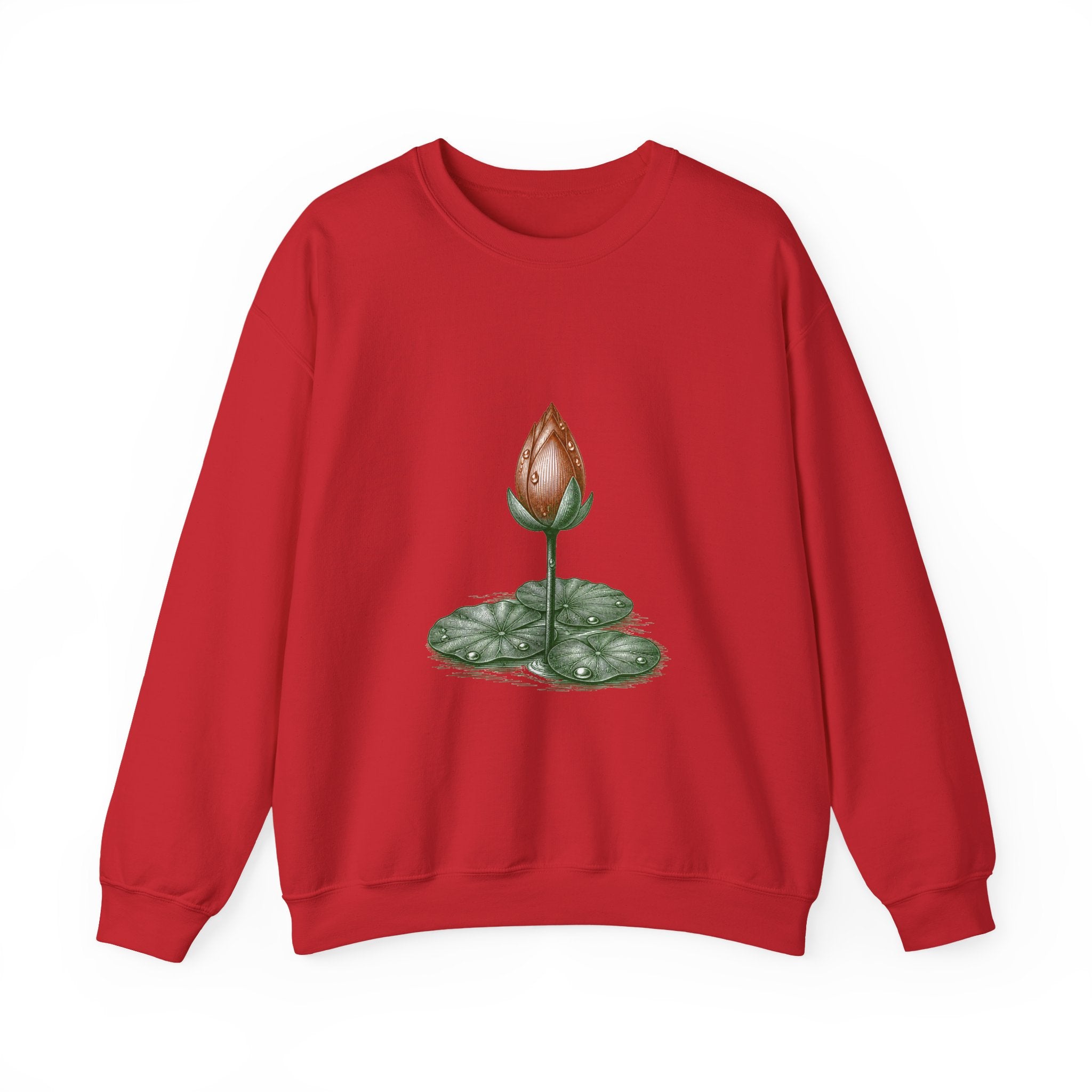 Matching Couple Sweatshirt - Open & Closed Lotus Matching Couple Comfort Colors Crew Vintage Art His Hers Honeymoon Gift - Design B