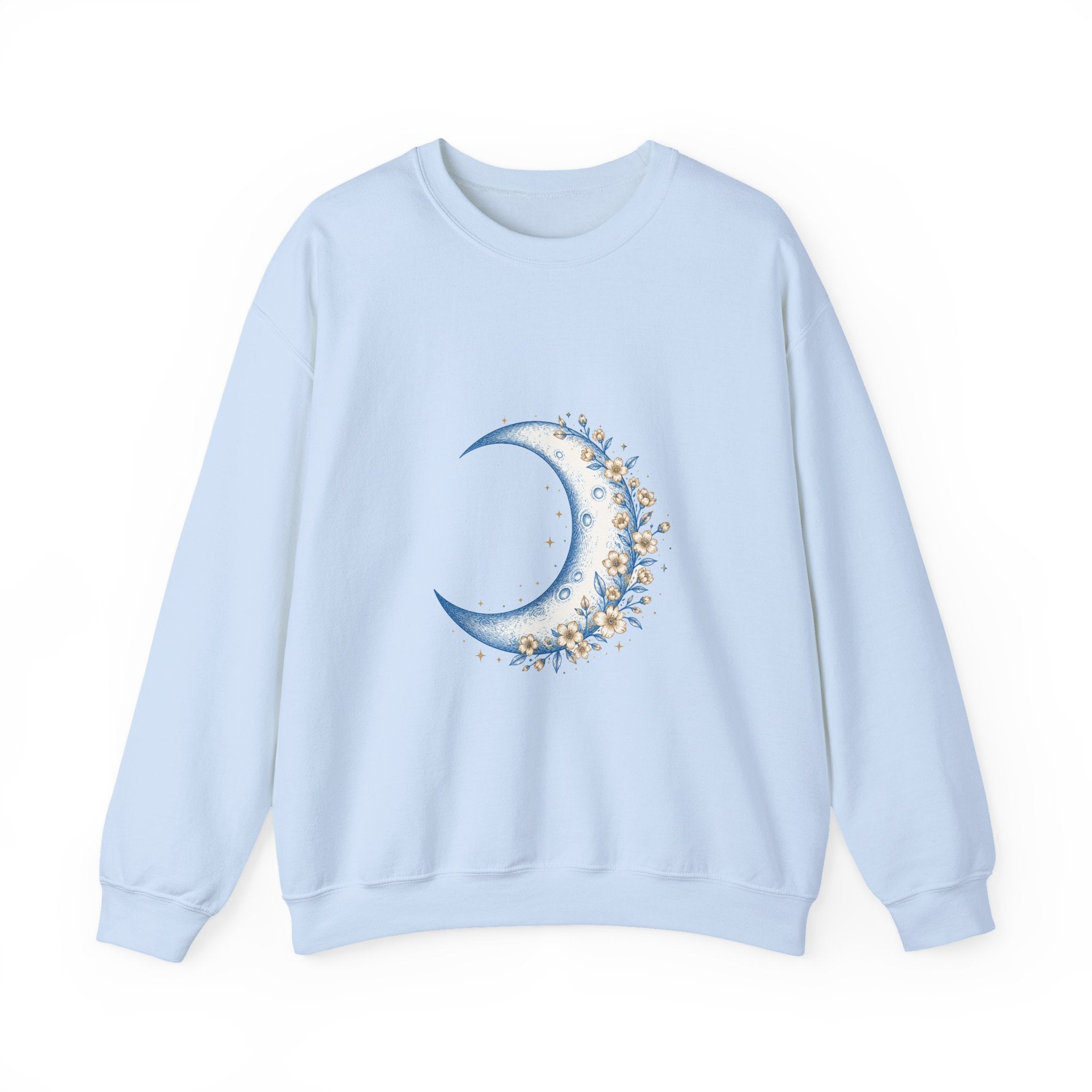Matching Couple Sweatshirt - Waxing & Waning Moon Matching Couple Crewneck Sweatshirt Hand-Drawn Art His Hers Best Friend Gift - Design A
