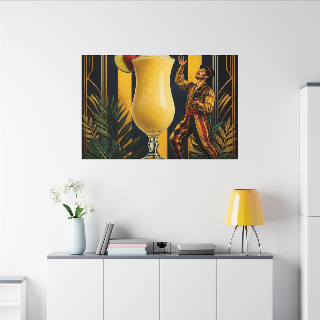 Daiquiri Fruit Juggler Wall Art Canvas 24×36 Art Deco Bar Area Decor Maximalist Print
