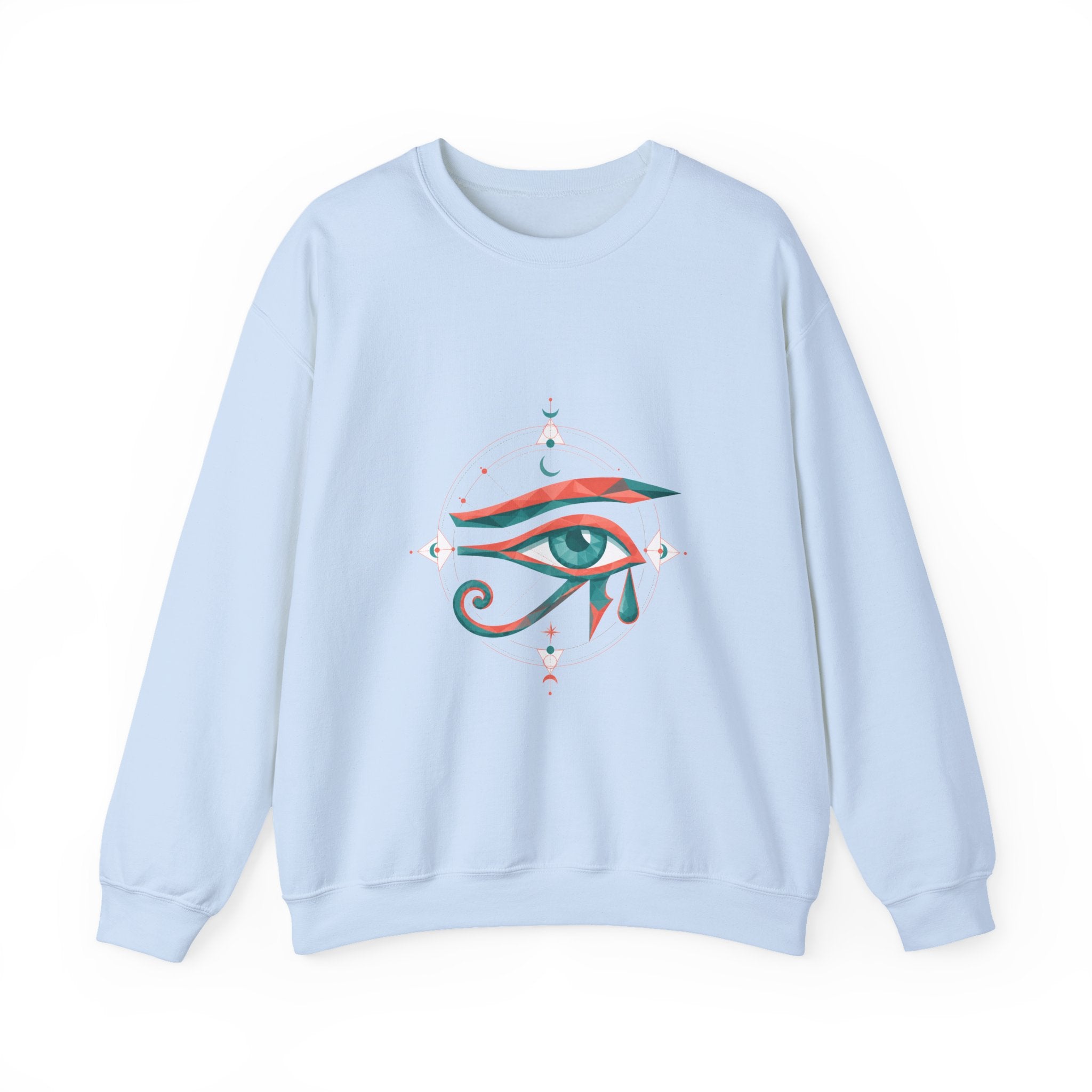 Matching Couple Sweatshirt - Eye of Ra & Horus Matching Couple Comfort Colors Crew Geometric Art His Hers Love Gift - Design B