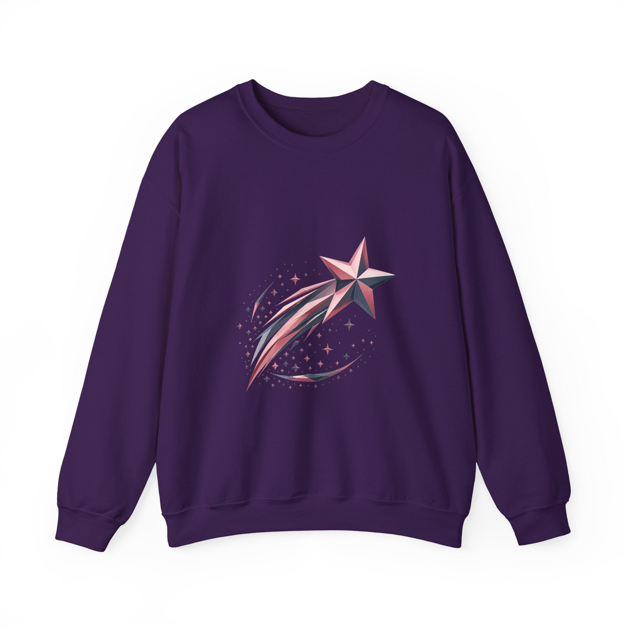 Matching Couple Sweatshirt - Shooting Star & North Star Matching Couple Crewneck Sweatshirt Geometric Art His Hers Couple Gift - Design A