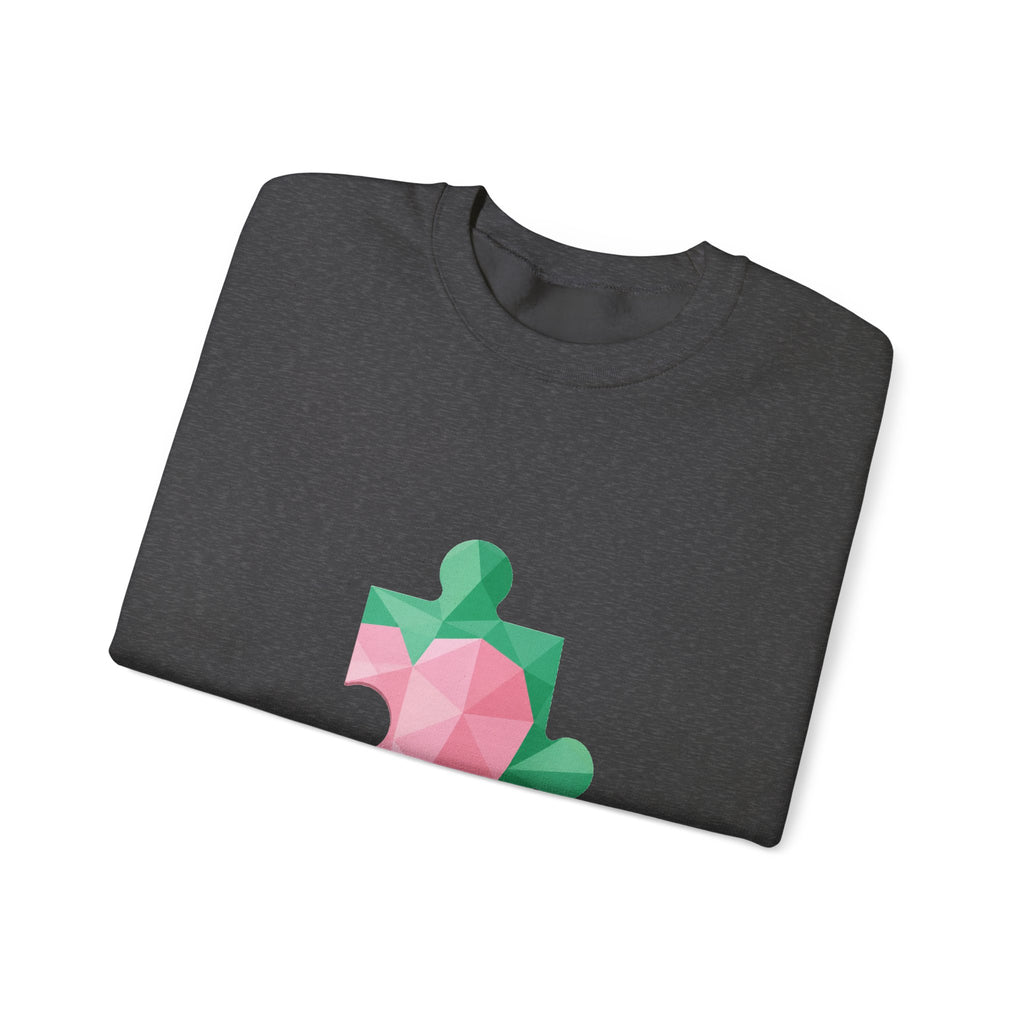 Matching Couple Sweatshirt - Puzzle Pieces Matching Couple Crewneck Sweatshirt Geometric Art His Hers Couple Gift - Design B