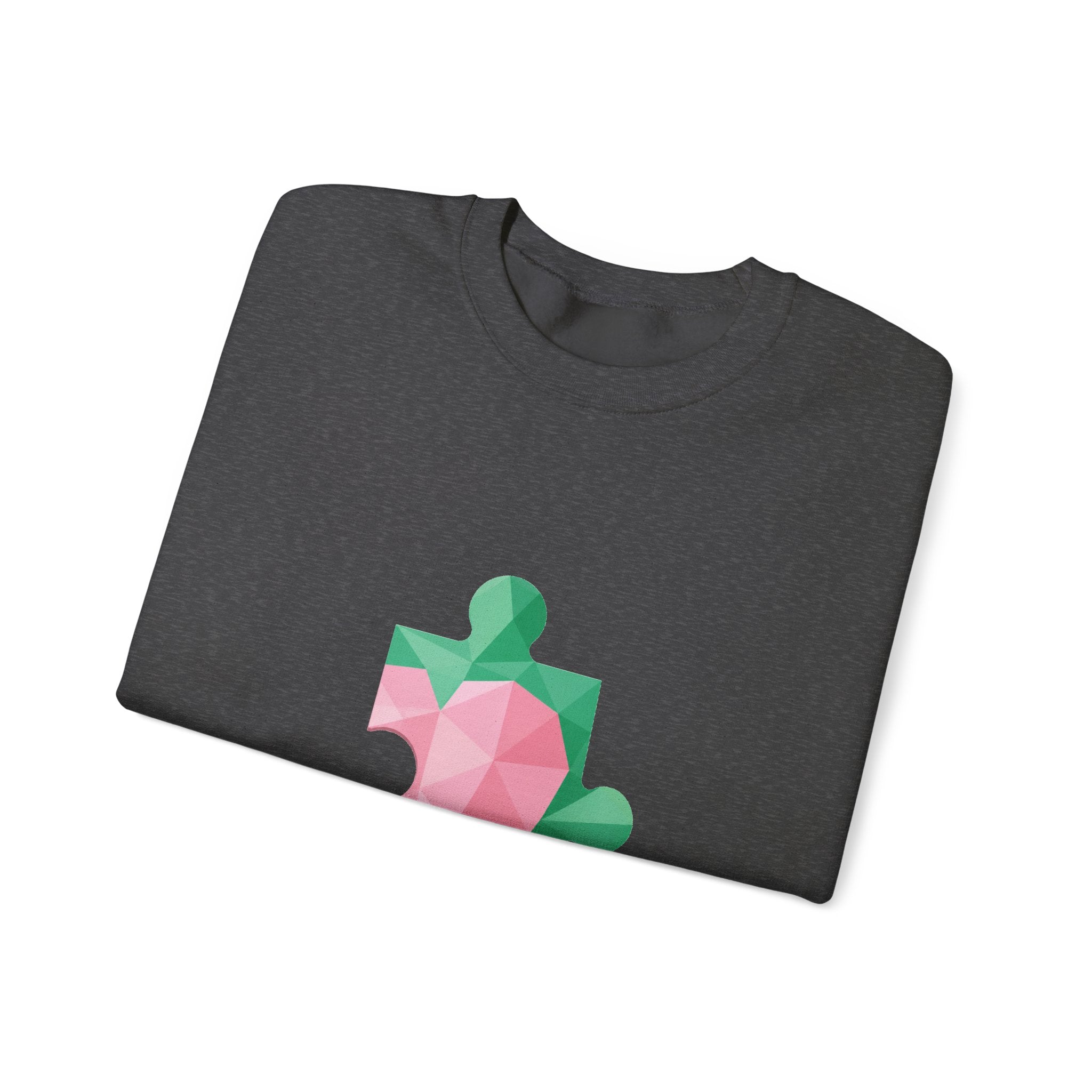 Matching Couple Sweatshirt - Puzzle Pieces Matching Couple Crewneck Sweatshirt Geometric Art His Hers Couple Gift - Design B