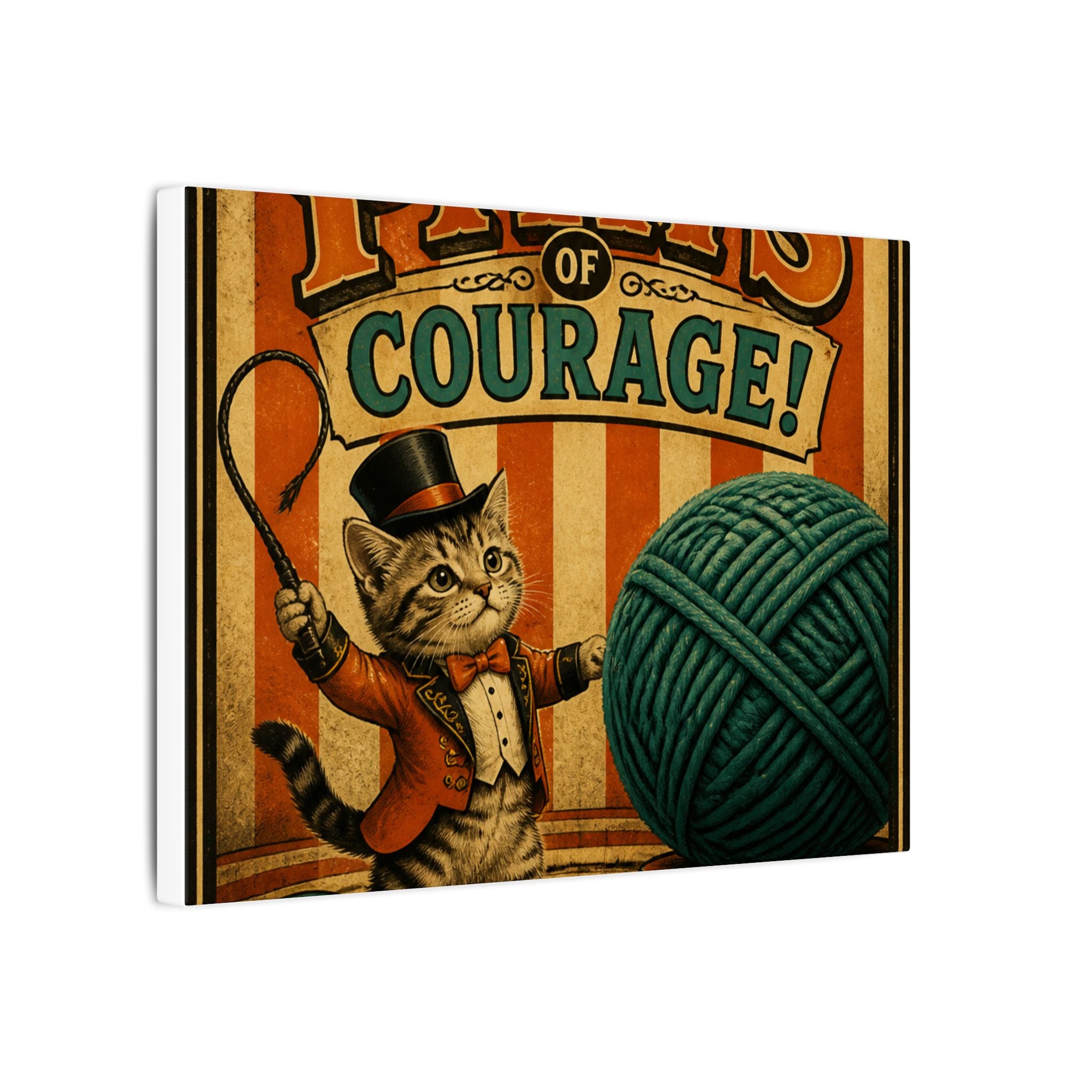 Cat Lion Tamer Wall Art Canvas 16×20 Vintage Circus Kitchen Decor Maximalist Print