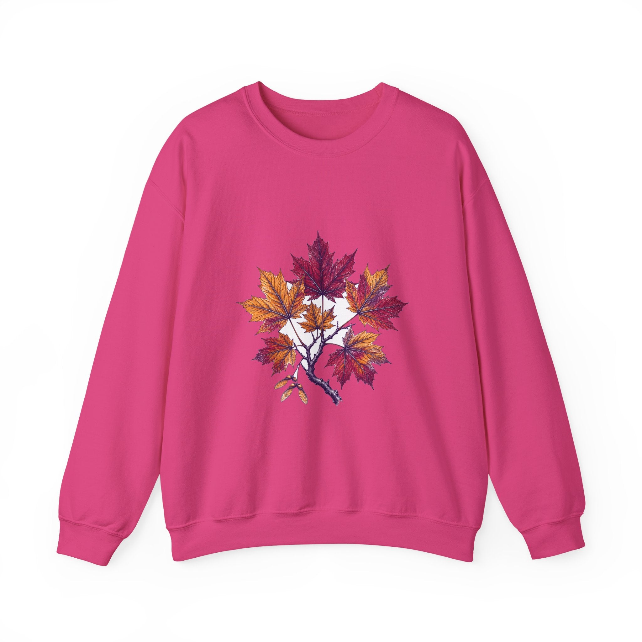 Matching Couple Sweatshirt - Cherry Blossom & Maple Leaf Matching Couple Comfort Colors Crew Hand-Drawn Art His Hers Anniversary Gift - Design B