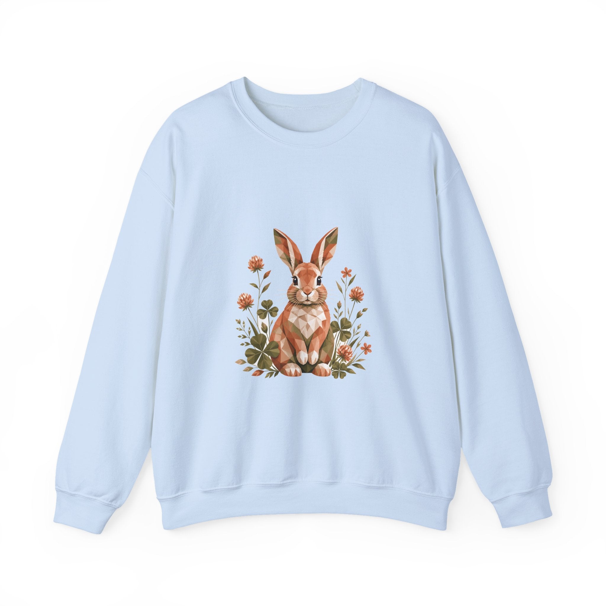 Matching Couple Sweatshirt - Fox & Rabbit Matching Couple Comfort Colors Crew Geometric Art His Hers Love Gift - Design B