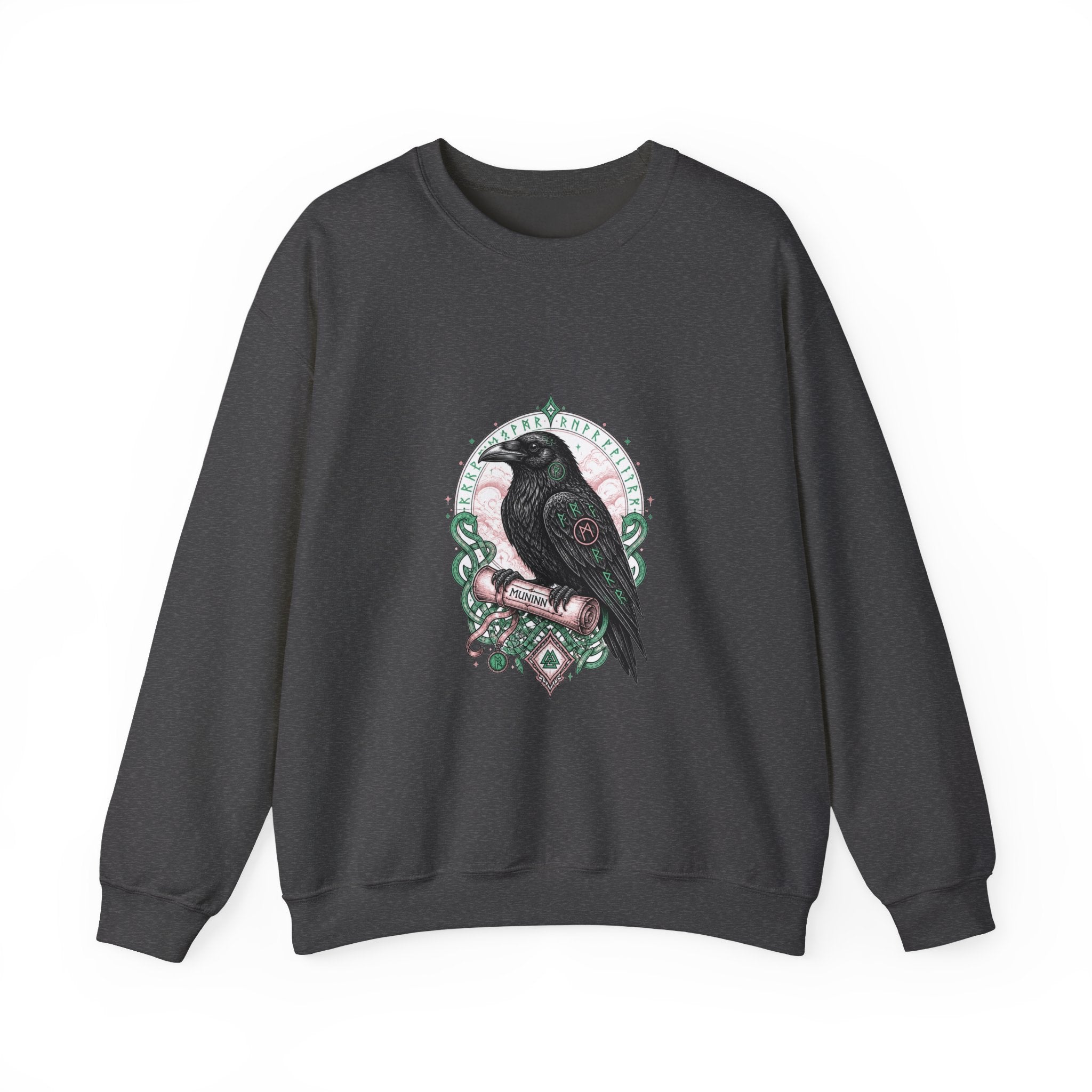 Matching Couple Sweatshirt - Huginn & Muninn Matching Couple Crewneck Sweatshirt Hand-Drawn Art His Hers Best Friend Gift - Design B