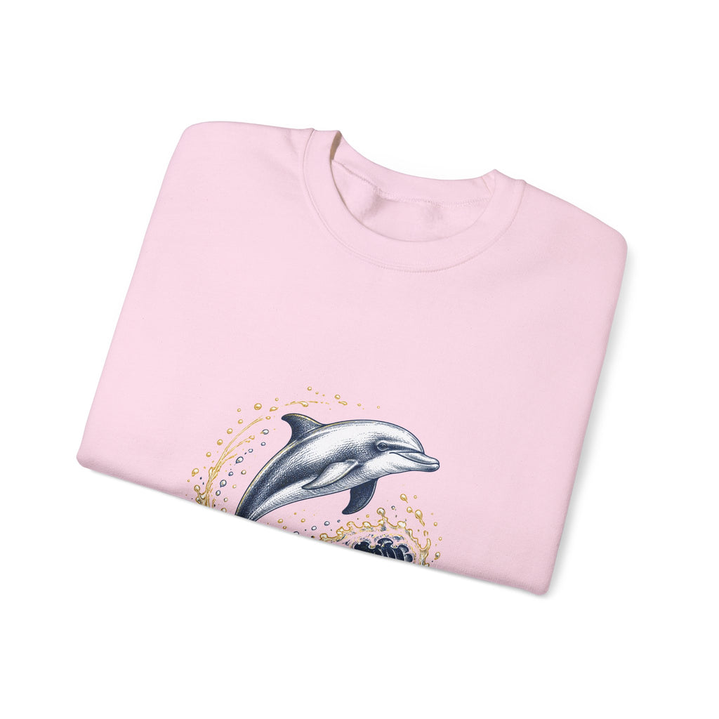 Matching Couple Sweatshirt - Shark & Dolphin Matching Couple Comfort Colors Crew Hand-Drawn Art His Hers Anniversary Gift - Design B