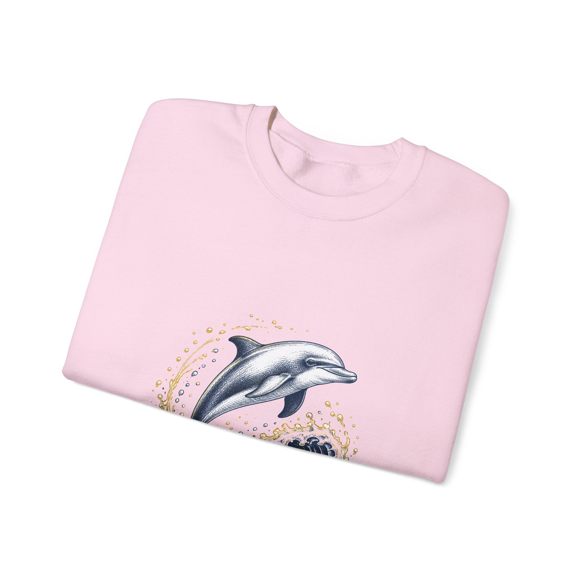 Matching Couple Sweatshirt - Shark & Dolphin Matching Couple Comfort Colors Crew Hand-Drawn Art His Hers Anniversary Gift - Design B