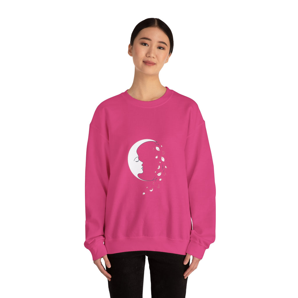 Matching Couple Sweatshirt - Waxing & Waning Moon Matching Couple Comfort Colors Crew Minimalist Art His Hers Christmas Gift - Design B