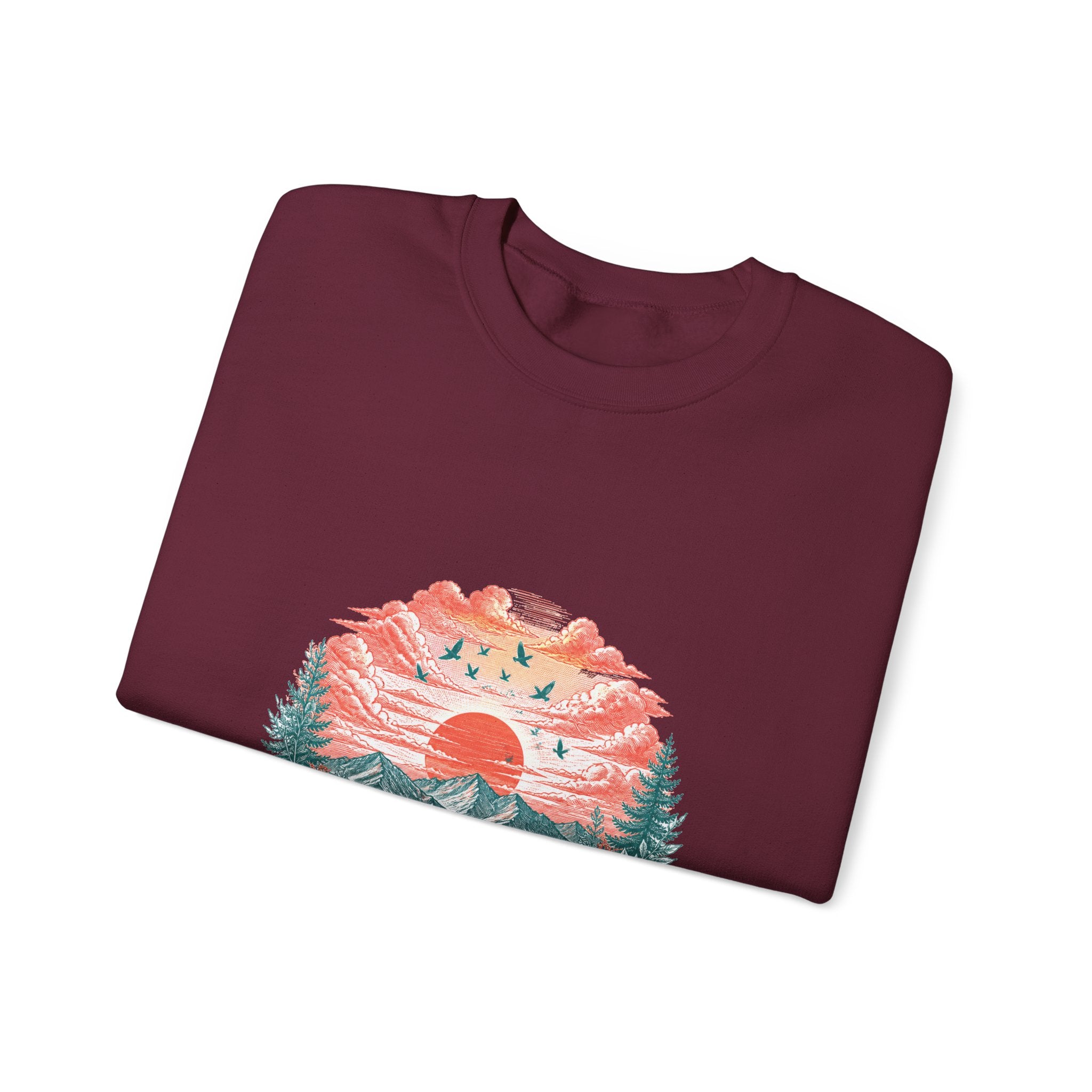 Matching Couple Sweatshirt - Sunrise & Sunset Matching Couple Crewneck Sweatshirt Vintage Art His Hers Wedding Gift - Design B