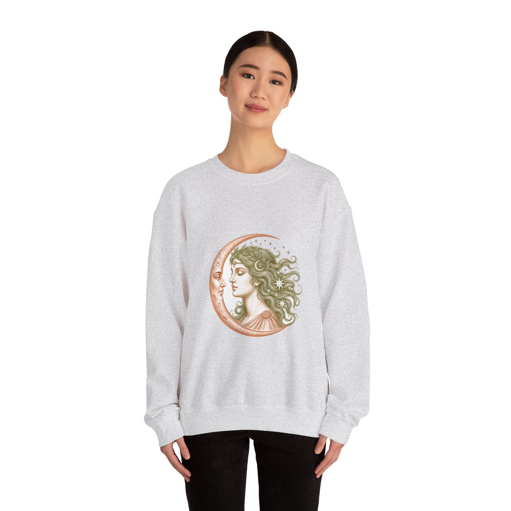 Matching Couple Sweatshirt - Helios & Selene Matching Couple Crewneck Sweatshirt Vintage Art His Hers Wedding Gift - Design B